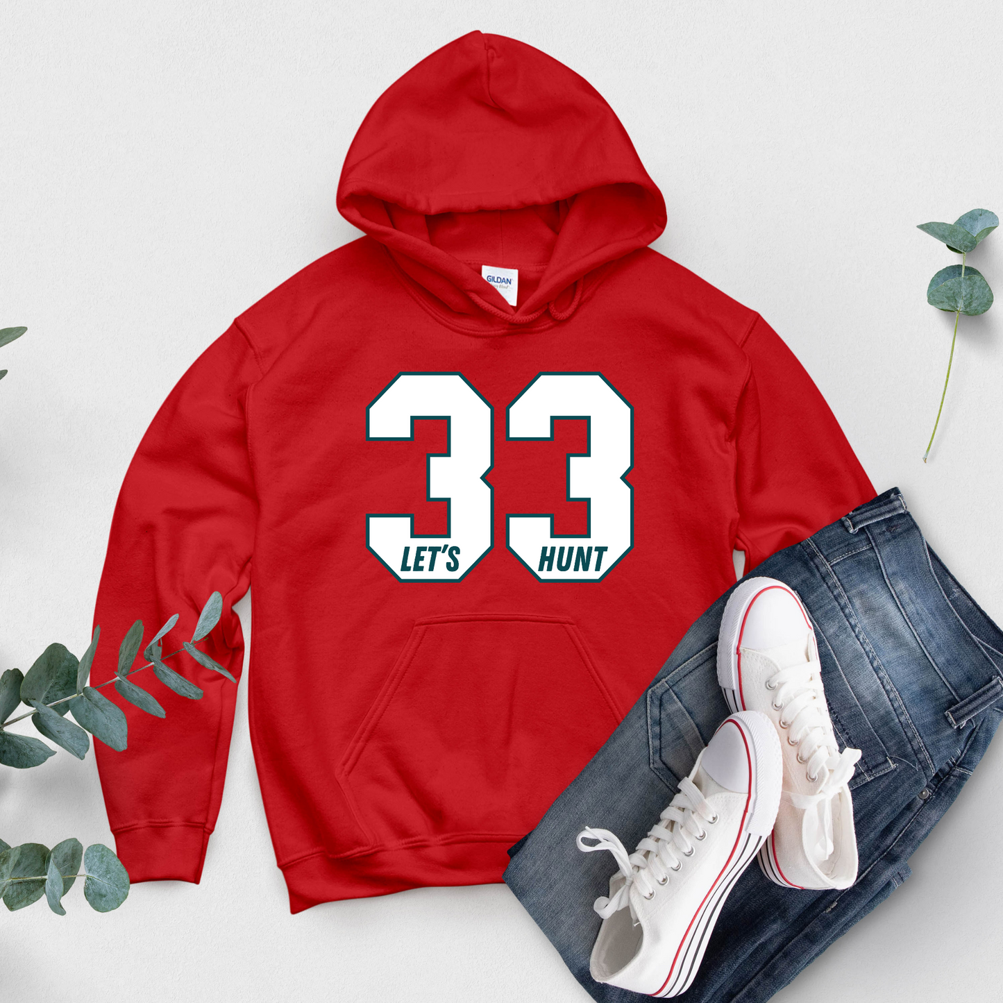 Custom Sports Hoodie, Personolized Number Gameday Hoodie, Let's Hunt! Philadelphia Fan Gift