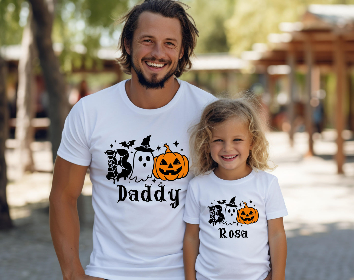Custom Halloween T-Shirt – Ghost & Pumpkin Personalized Name Tee