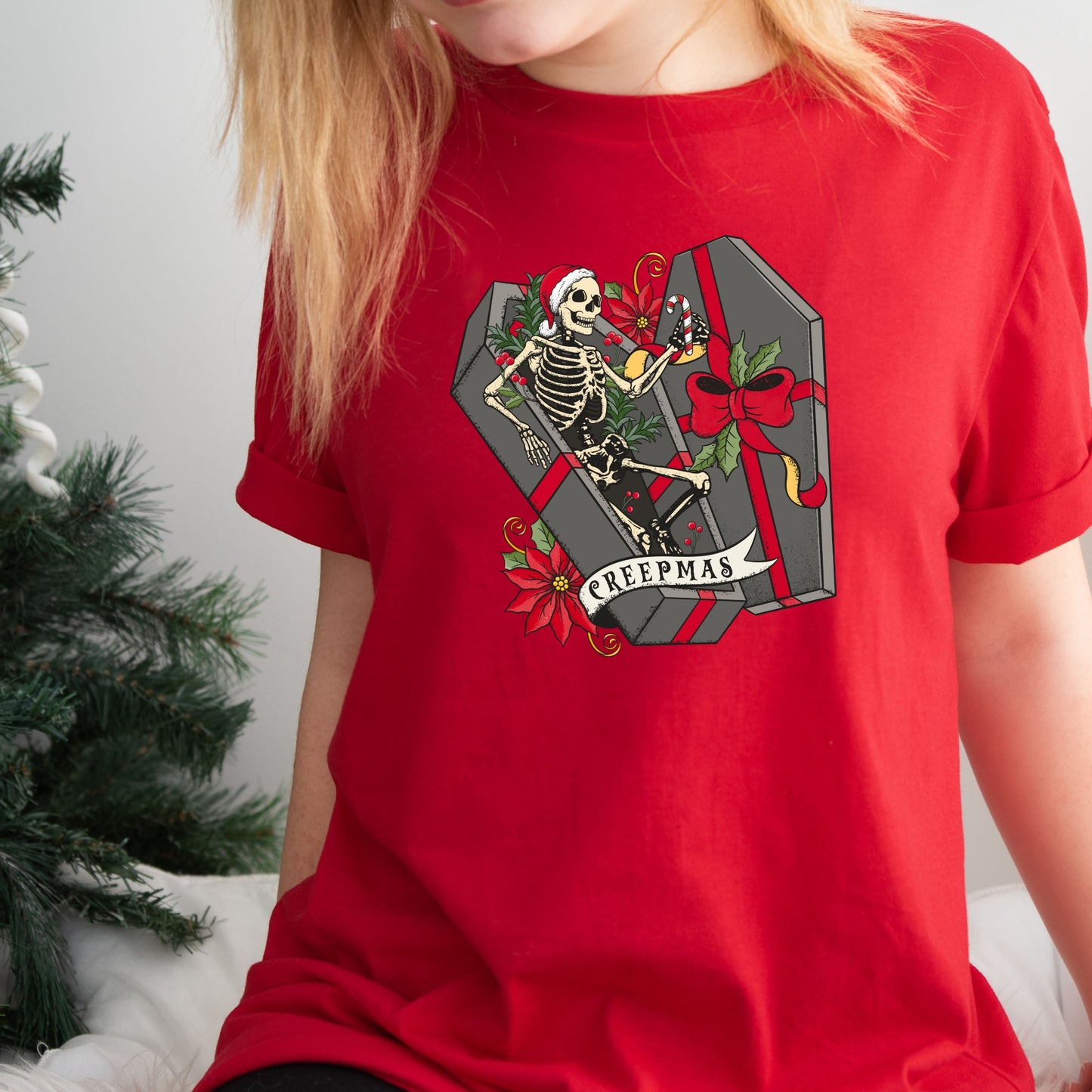 Creepmas T-Shirt – Gothic Christmas Skeleton Coffin Holiday Tee