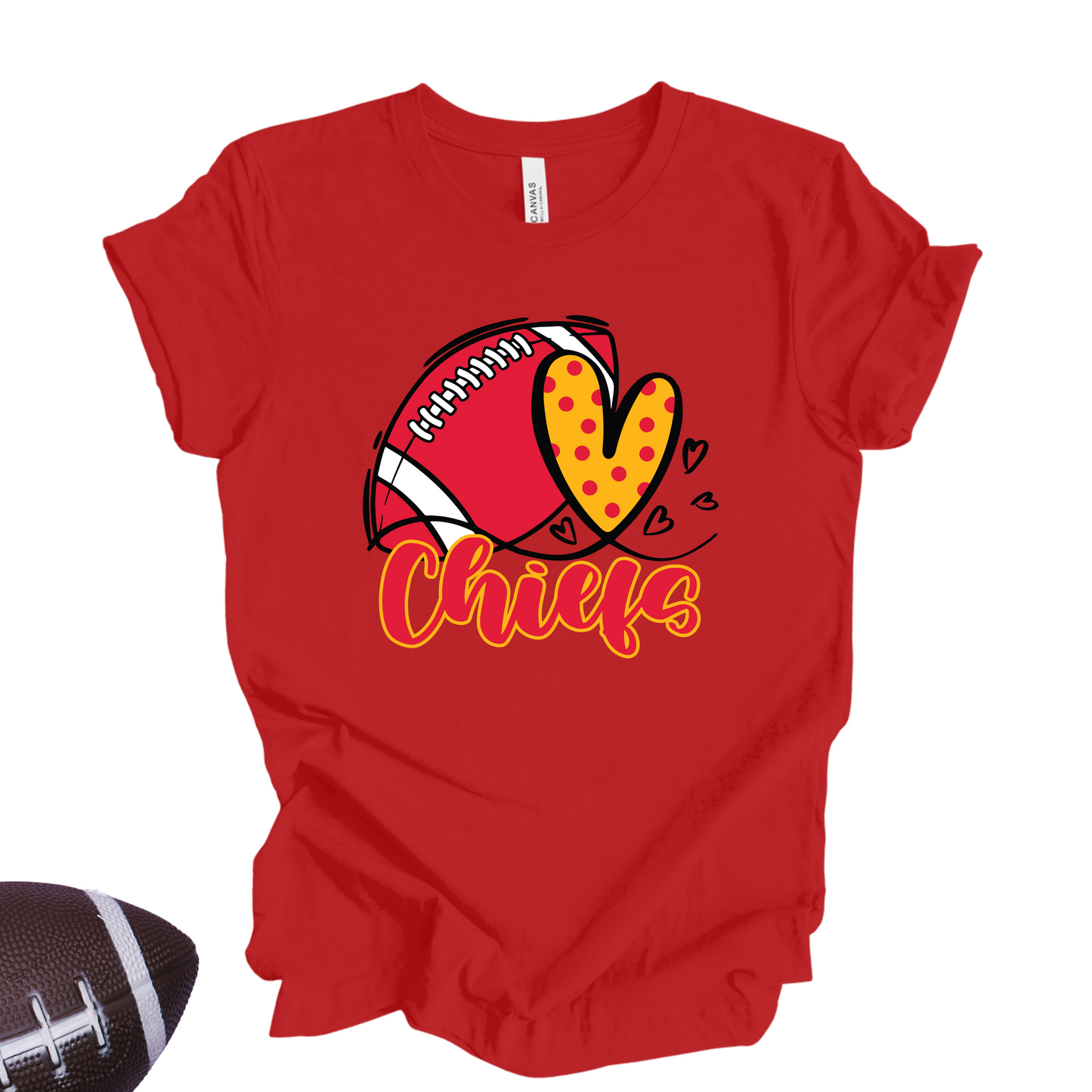 Chiefs Love T-Shirt β Football & Heart Graphic Tee