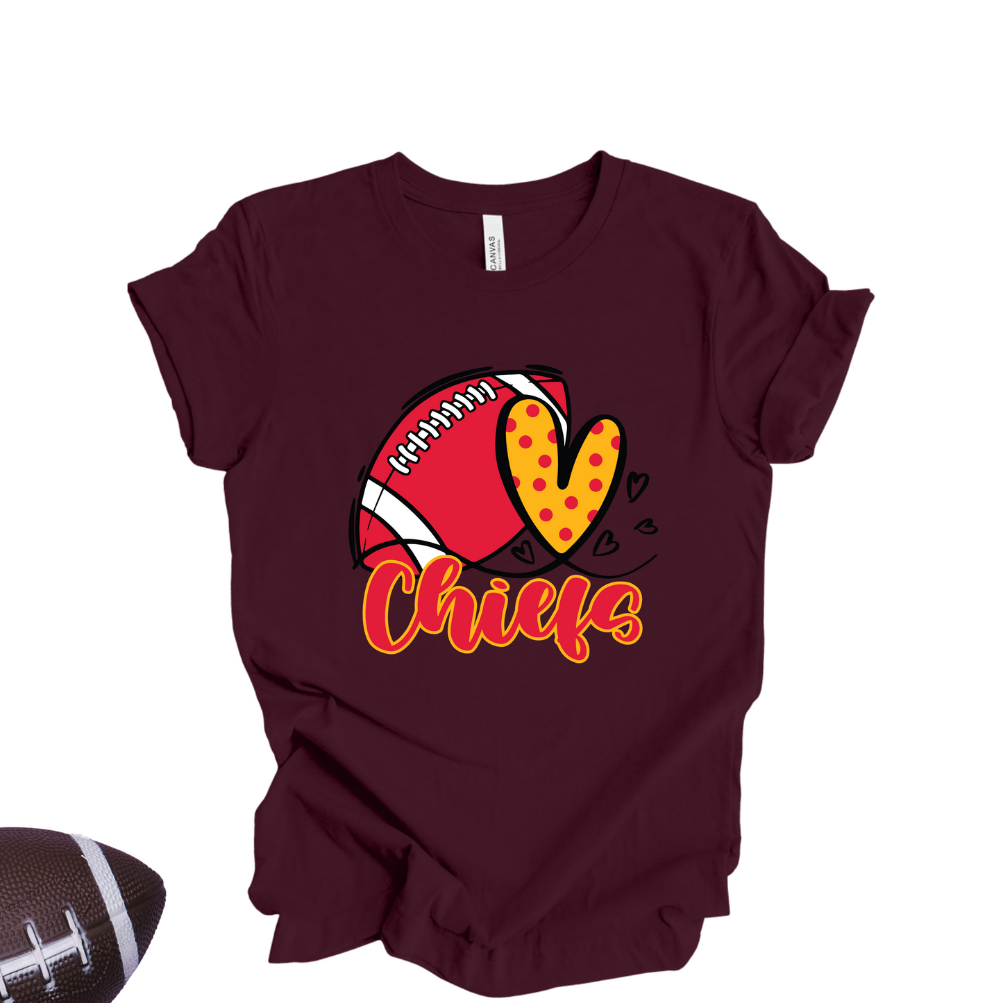 Chiefs Love T-Shirt β Football & Heart Graphic Tee