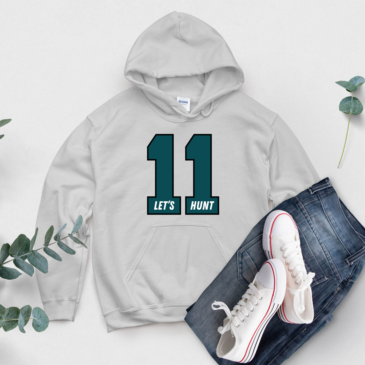Custom Sports Hoodie, Personolized Number Gameday Hoodie, Let's Hunt! Philadelphia Fan Gift