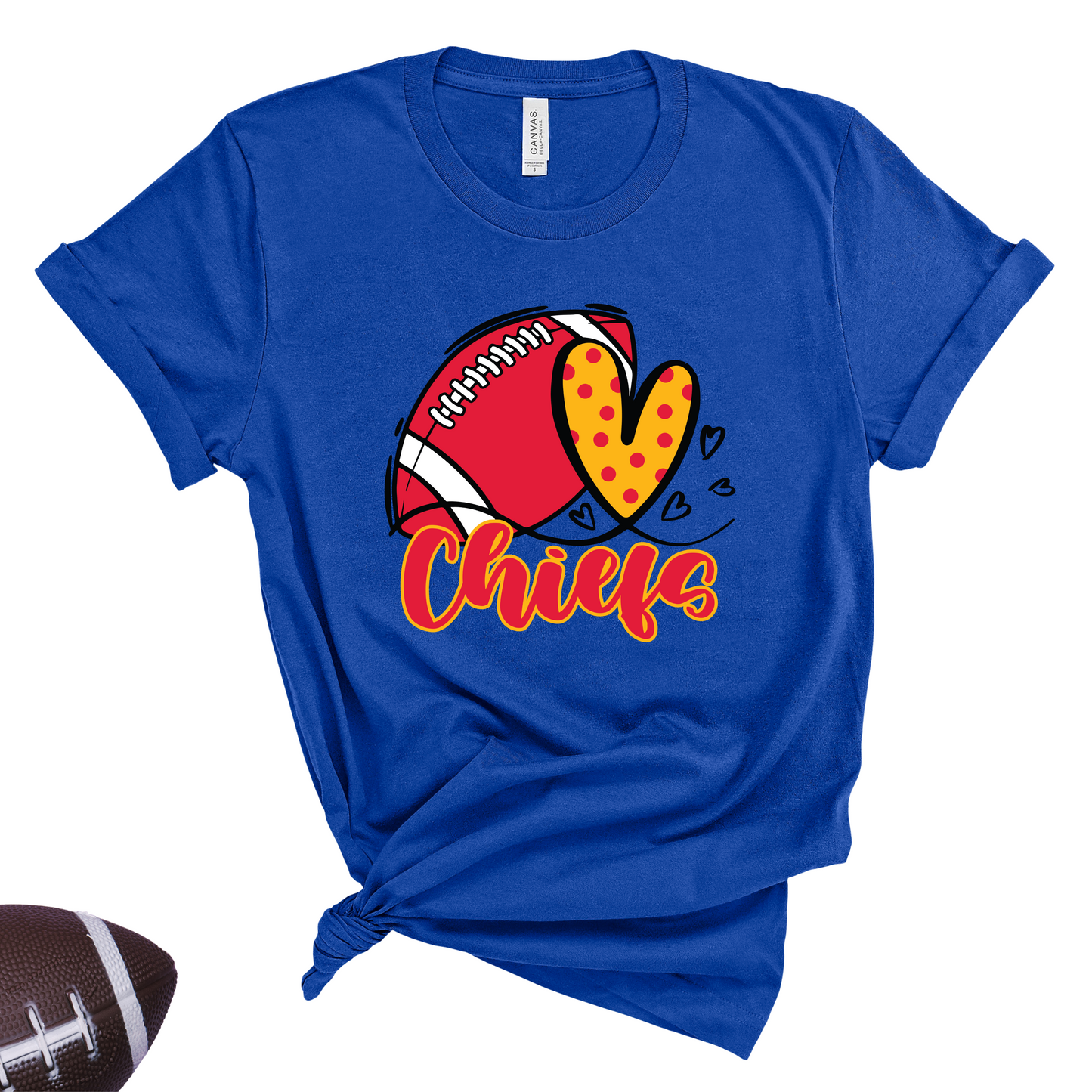 Chiefs Love T-Shirt β Football & Heart Graphic Tee