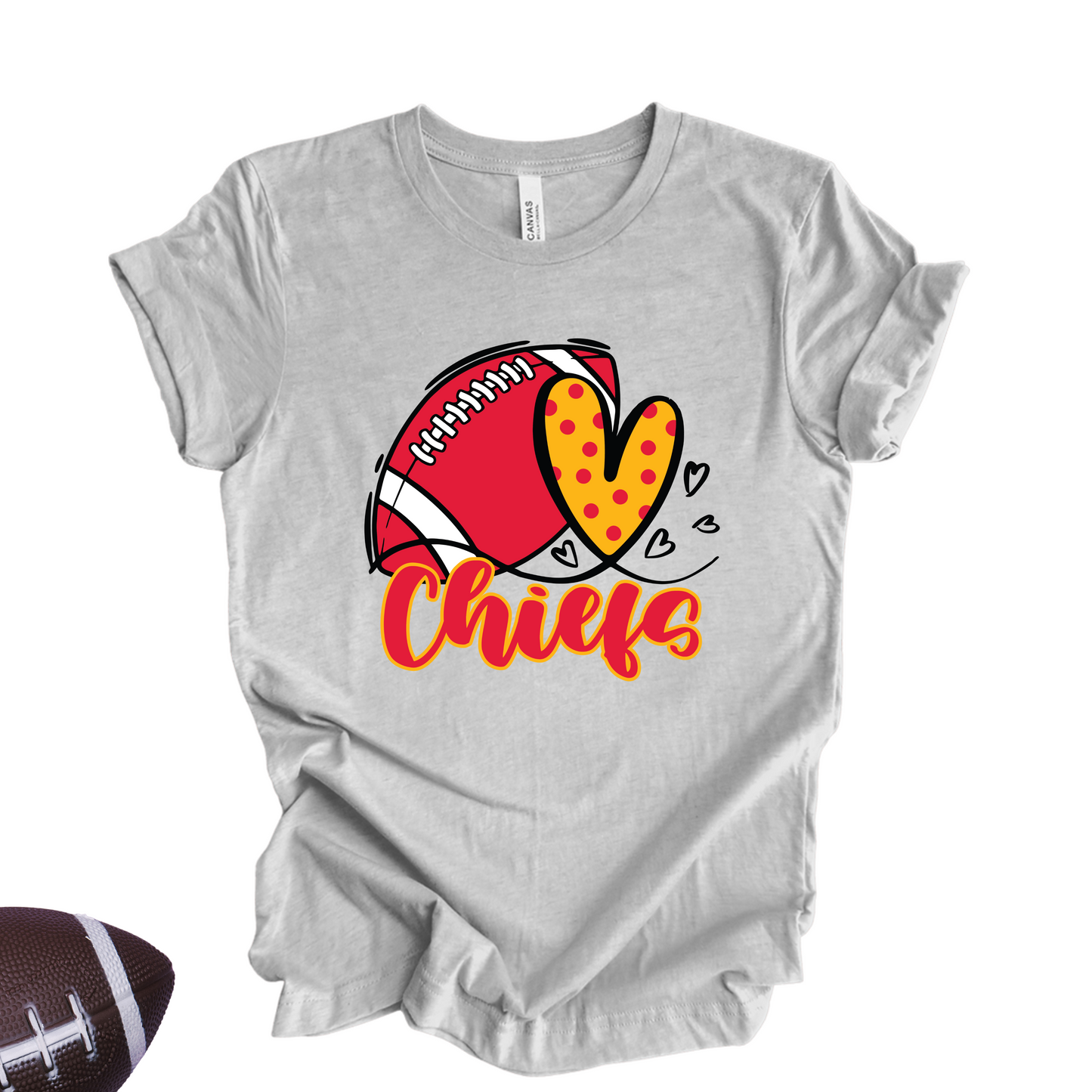 Chiefs Love T-Shirt β Football & Heart Graphic Tee