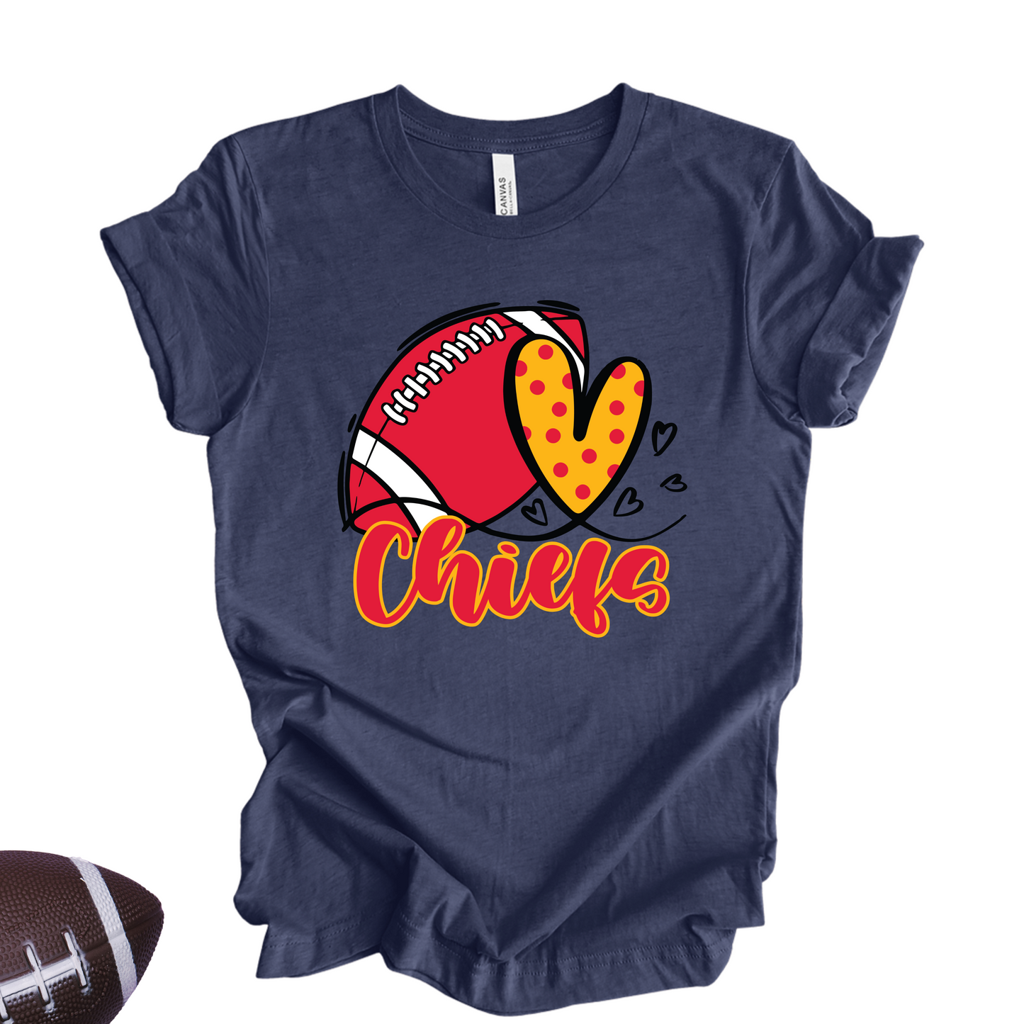 Chiefs Love T-Shirt β Football & Heart Graphic Tee