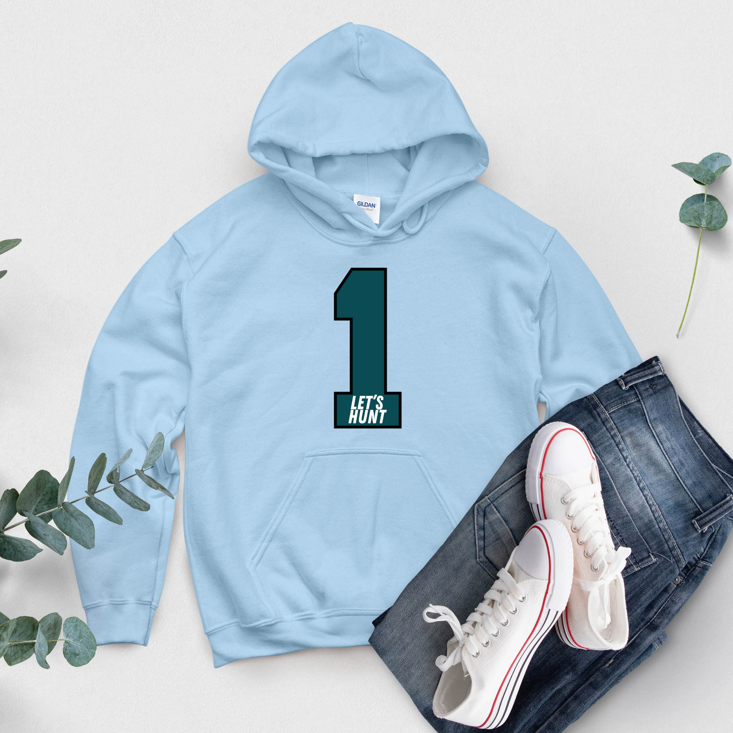 Custom Sports Hoodie, Personolized Number Gameday Hoodie, Let's Hunt! Philadelphia Fan Gift