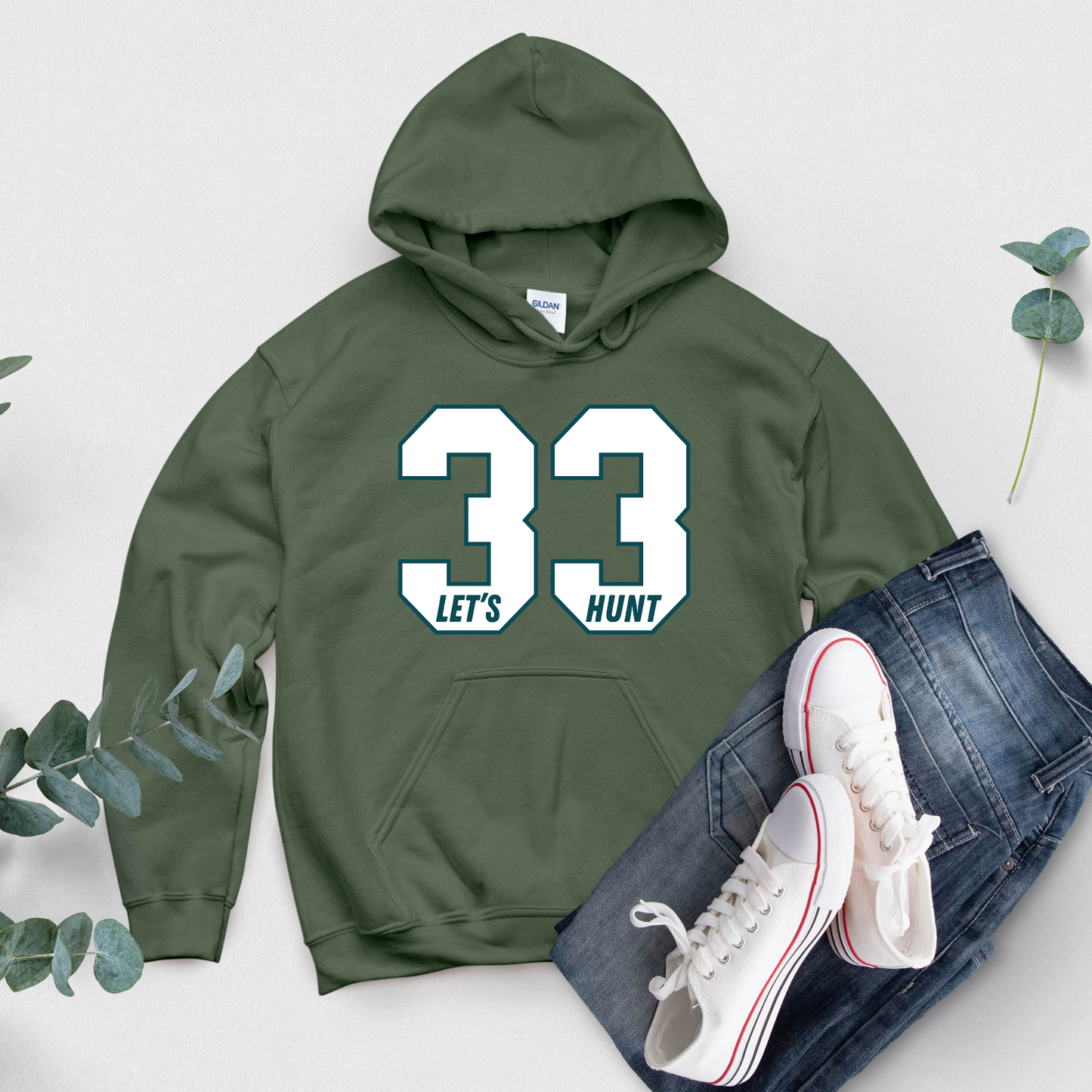 Custom Sports Hoodie, Personolized Number Gameday Hoodie, Let's Hunt! Philadelphia Fan Gift