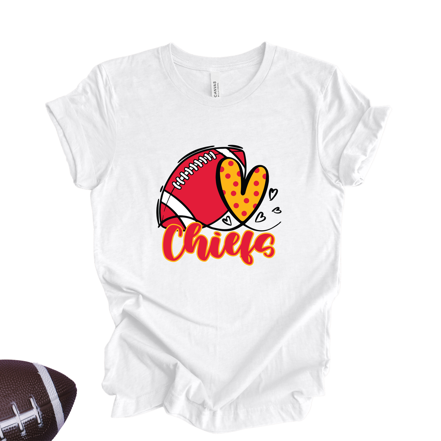 Chiefs Love T-Shirt β Football & Heart Graphic Tee