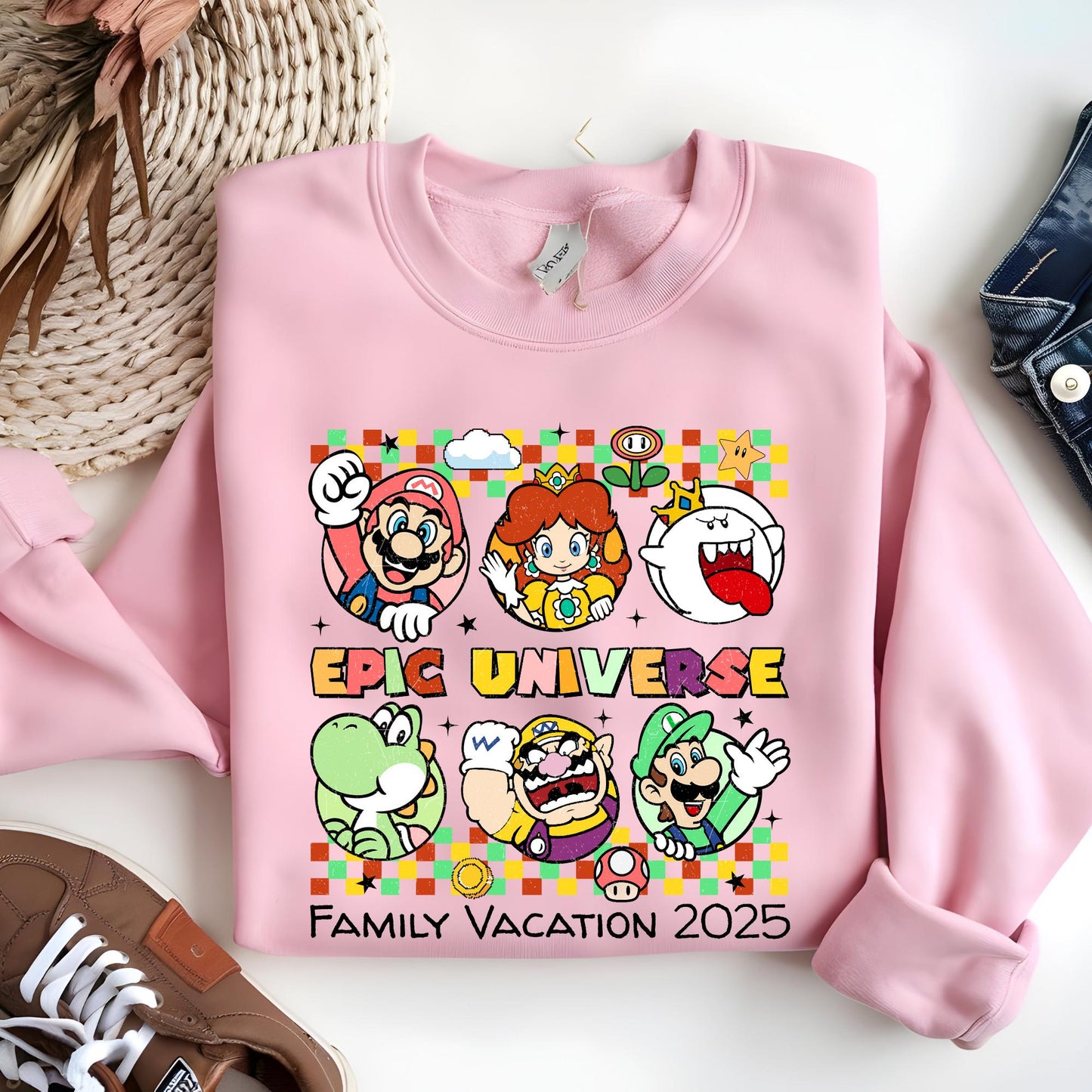 Custom Epic Universe Sweatshirt: Mario Birthday Shirt, Family Vacation Sweat, Birthday Gift