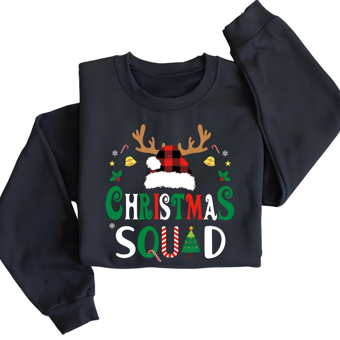 Custom Christmas Squad Sweatshirt Xmas Family Matching Hoodie Reunion Gift