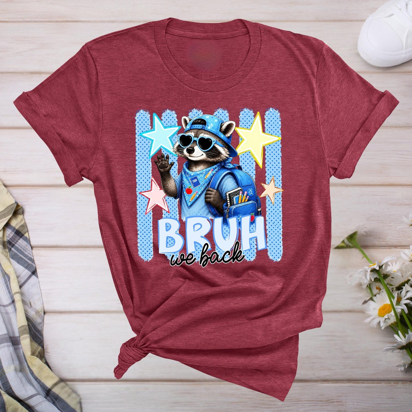 Bruh We Back Toddler Shirt, Funny Raccoon School Shirt, Back To School Teacher Outfit, Retro Shirts For Men Women