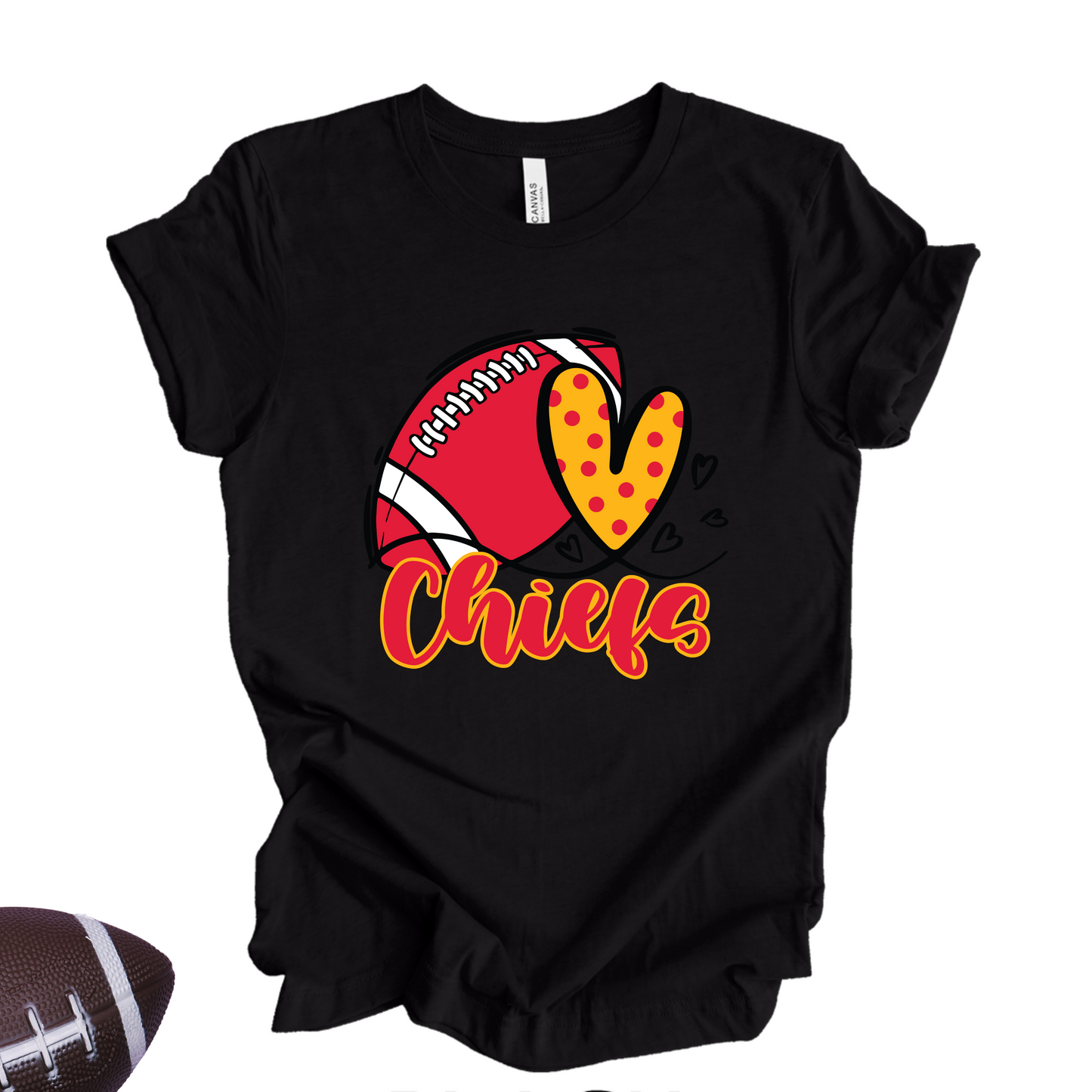 Chiefs Love T-Shirt – Football & Heart Graphic Tee