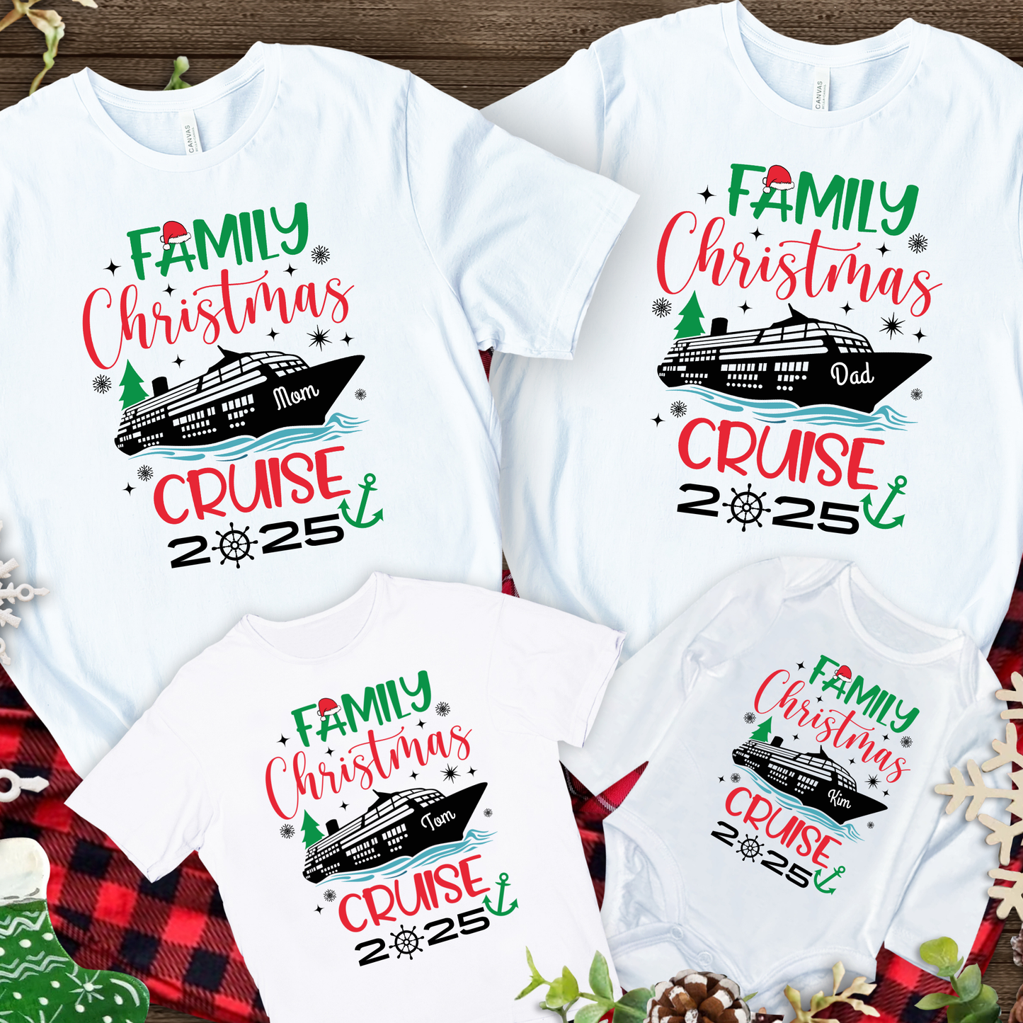 Family Christmas Cruise Shirts | Matching Family Holiday Cruise Outfits | Festive Christmas Vacation Tees