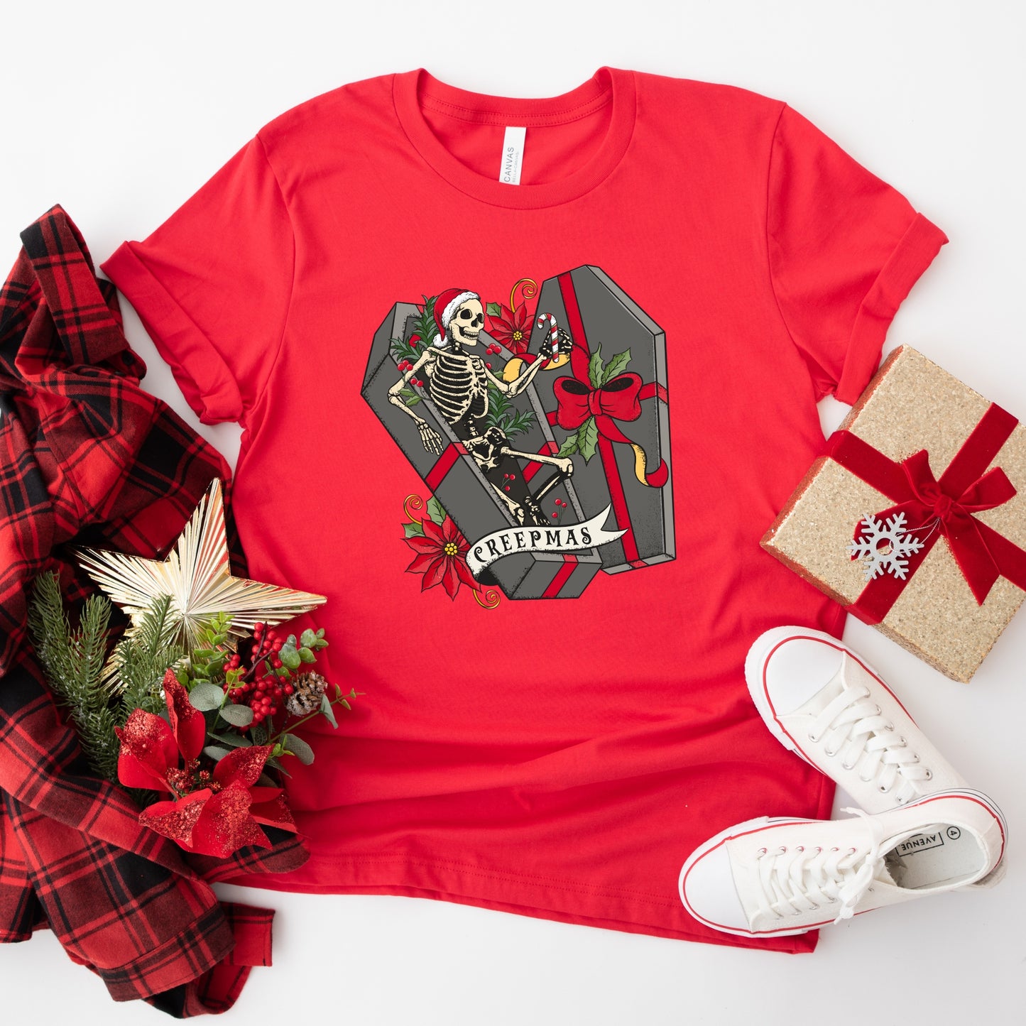 Creepmas T-Shirt – Gothic Christmas Skeleton Coffin Holiday Tee