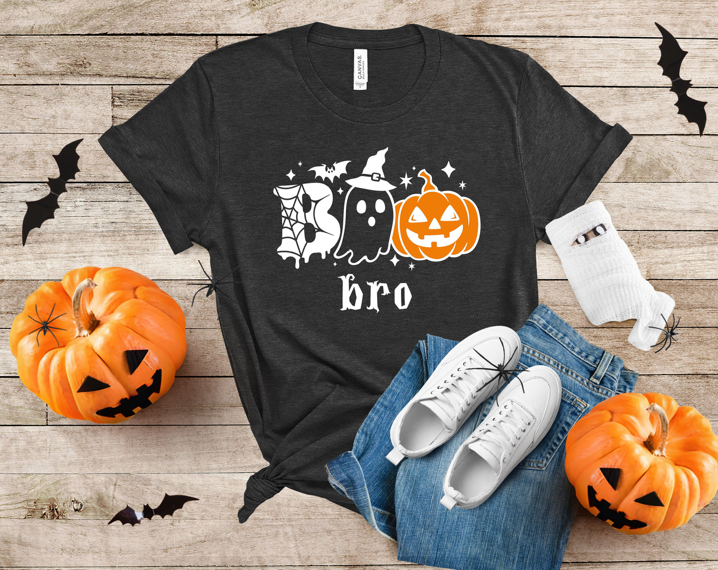 Custom Halloween T-Shirt – Ghost & Pumpkin Personalized Name Tee