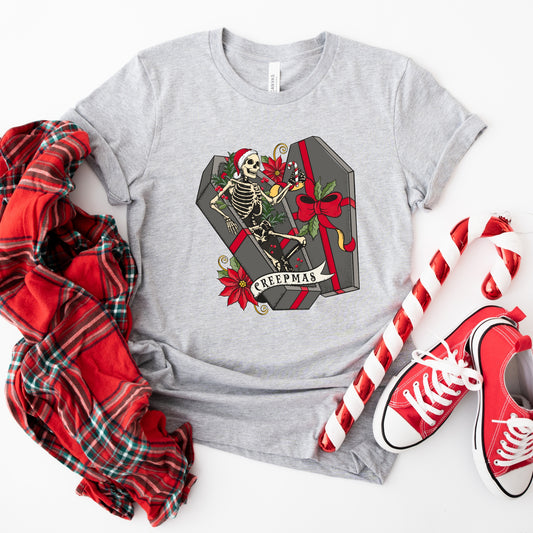 Creepmas T-Shirt – Gothic Christmas Skeleton Coffin Holiday Tee