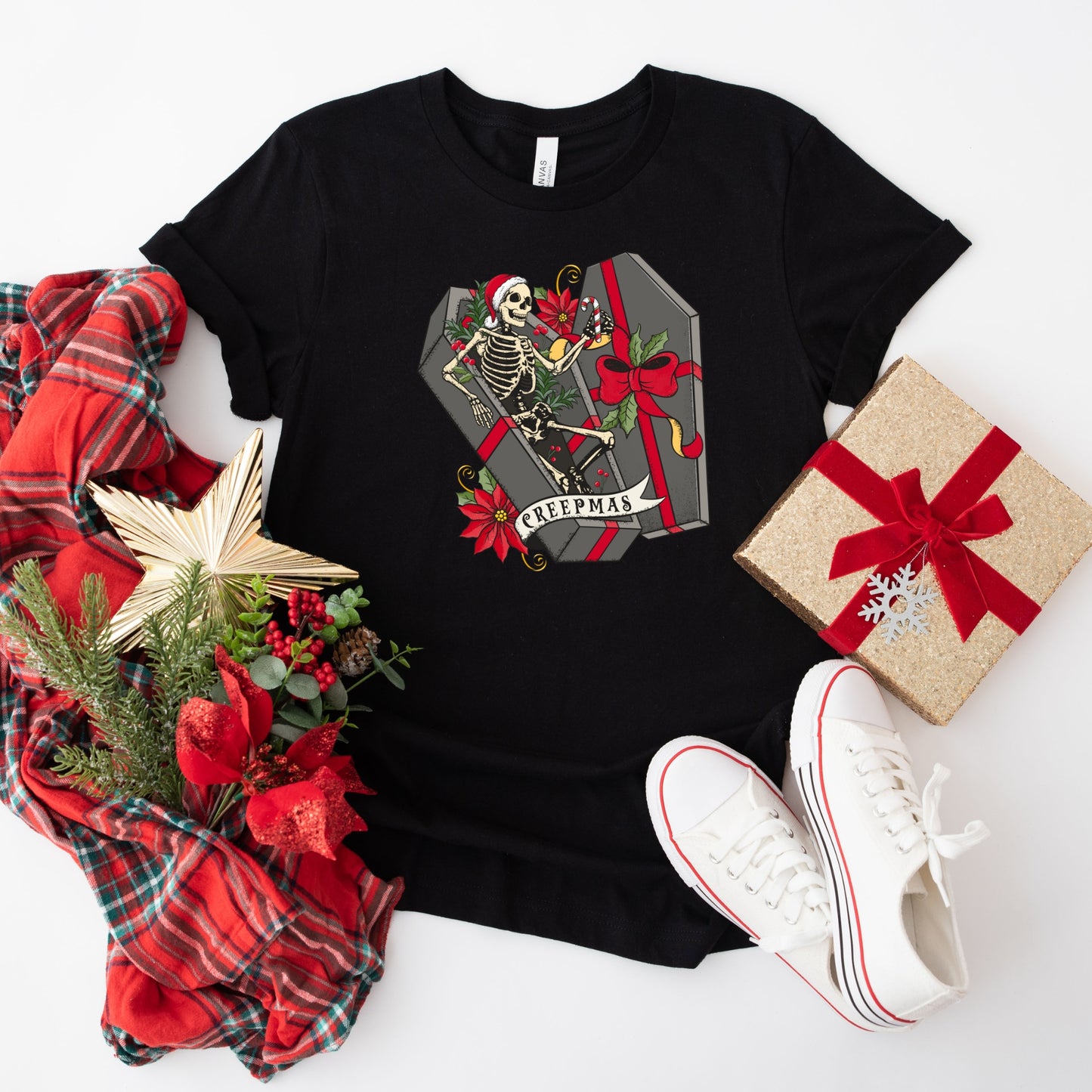Creepmas T-Shirt – Gothic Christmas Skeleton Coffin Holiday Tee