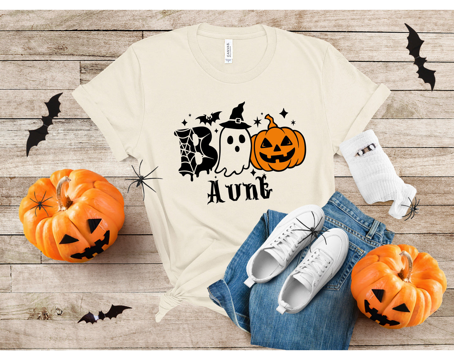 Custom Halloween T-Shirt – Ghost & Pumpkin Personalized Name Tee