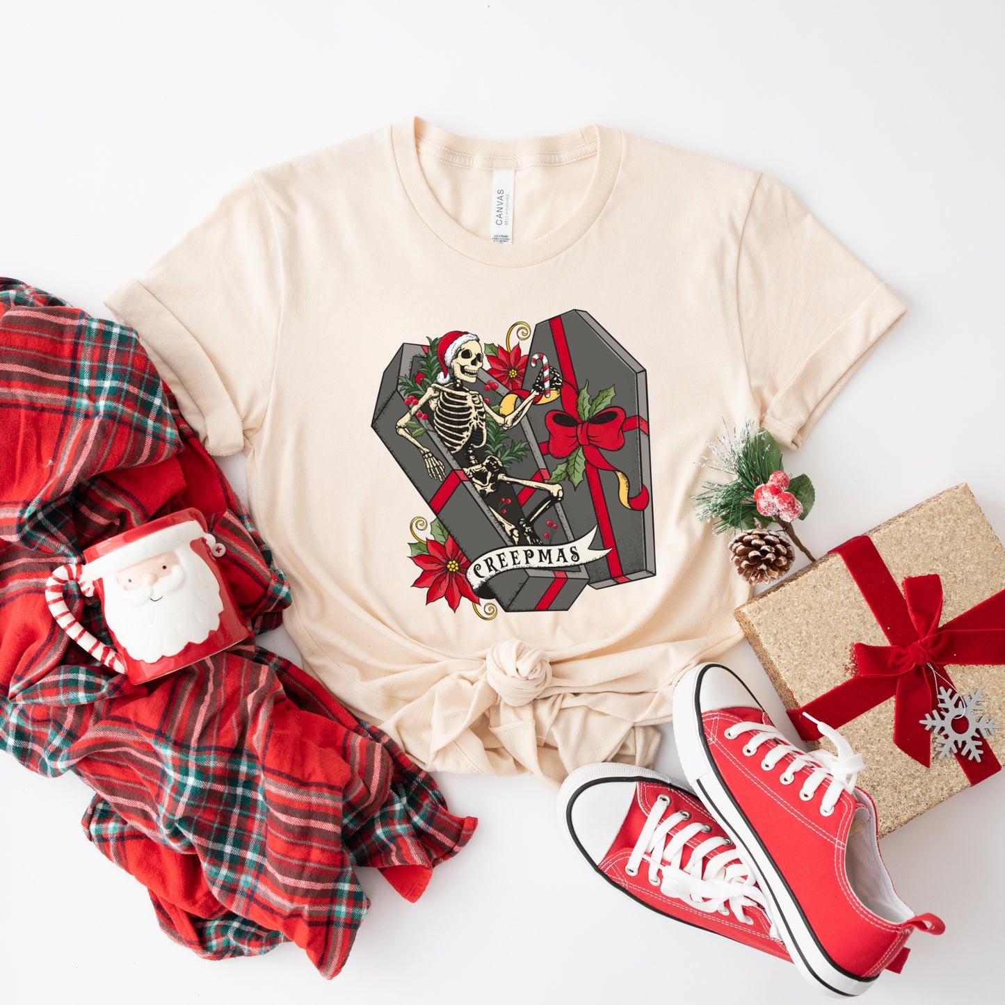 Creepmas T-Shirt – Gothic Christmas Skeleton Coffin Holiday Tee