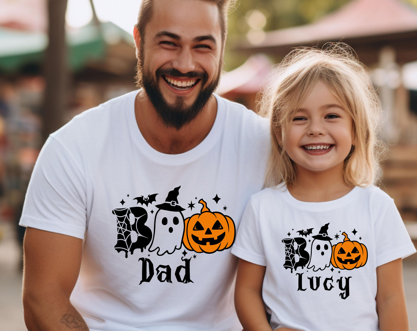 Custom Halloween T-Shirt – Ghost & Pumpkin Personalized Name Tee