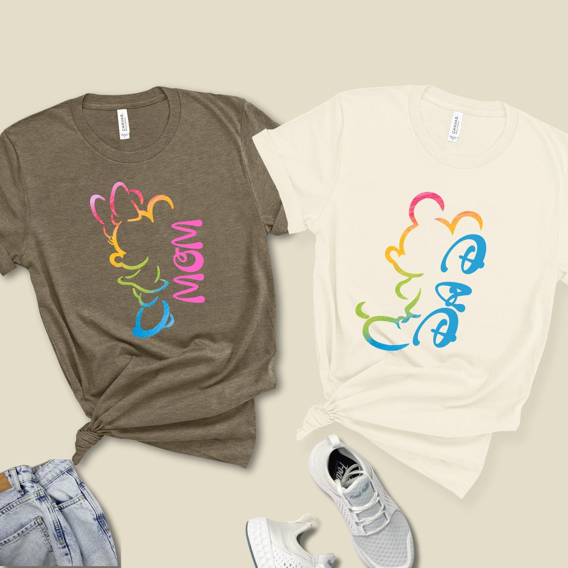Custom Disney Mom and Dad Shirts, Mickey Dad Shirt, Minnie Mama Shirt, Disney Family Matching Shirt, New Mom Shirt, New Dad Shirt