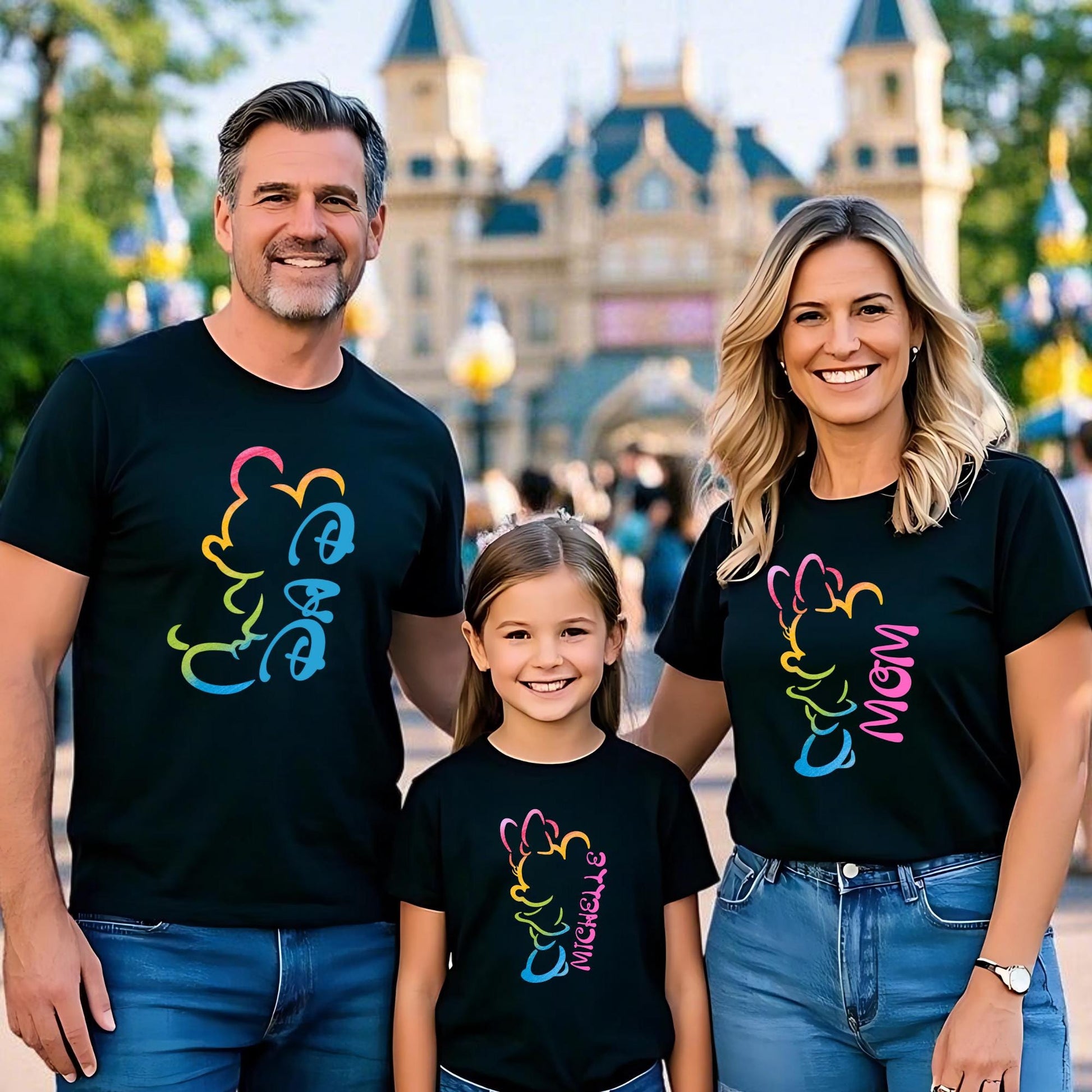 Custom Disney Mom and Dad Shirts, Mickey Dad Shirt, Minnie Mama Shirt, Disney Family Matching Shirt, New Mom Shirt, New Dad Shirt