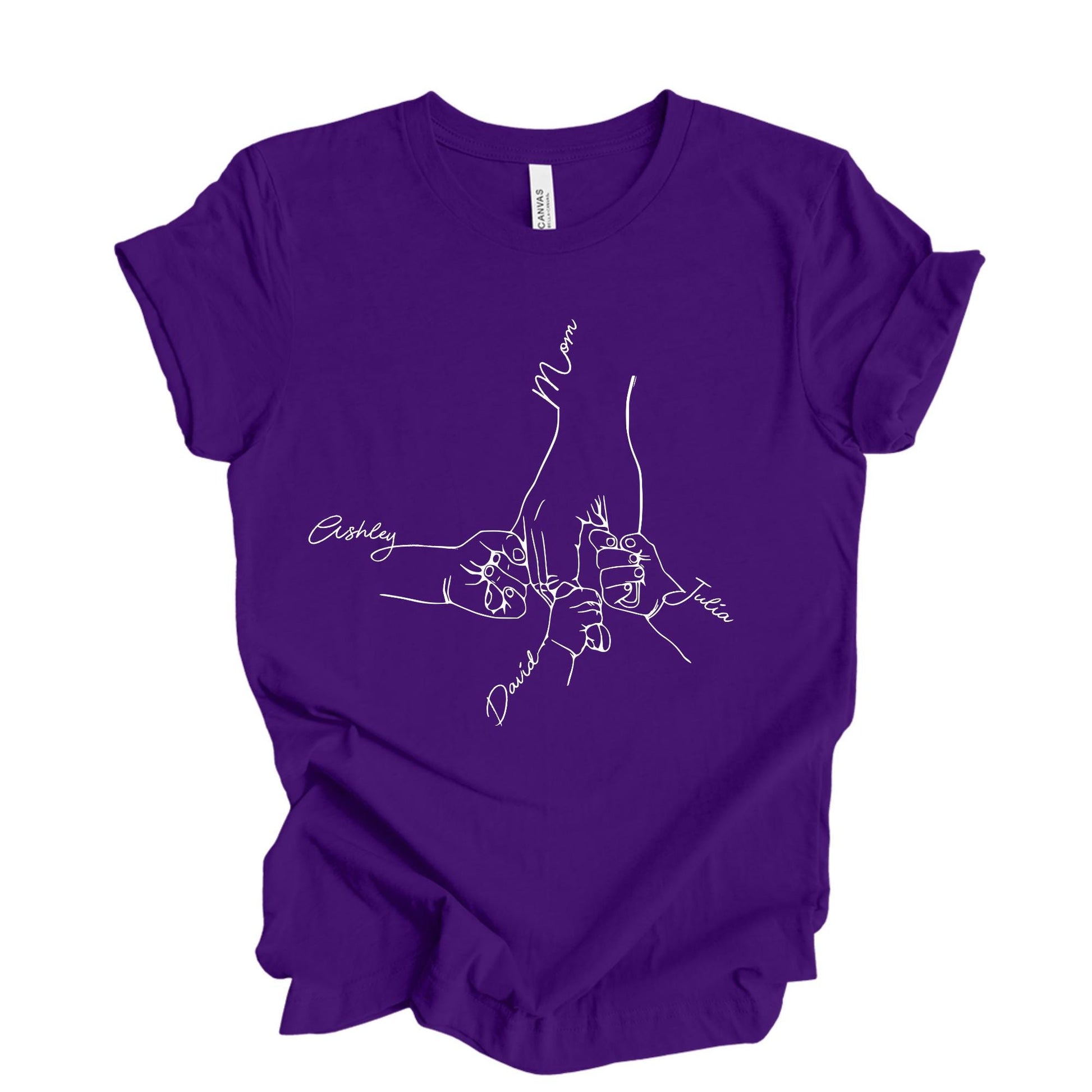 Personalized  Mom Shirt From Children, Custom Mom & Kids Hands Shirt, Family With Kids Names, Mothers Day Gift From Kids, Mom Kids Hands Tee