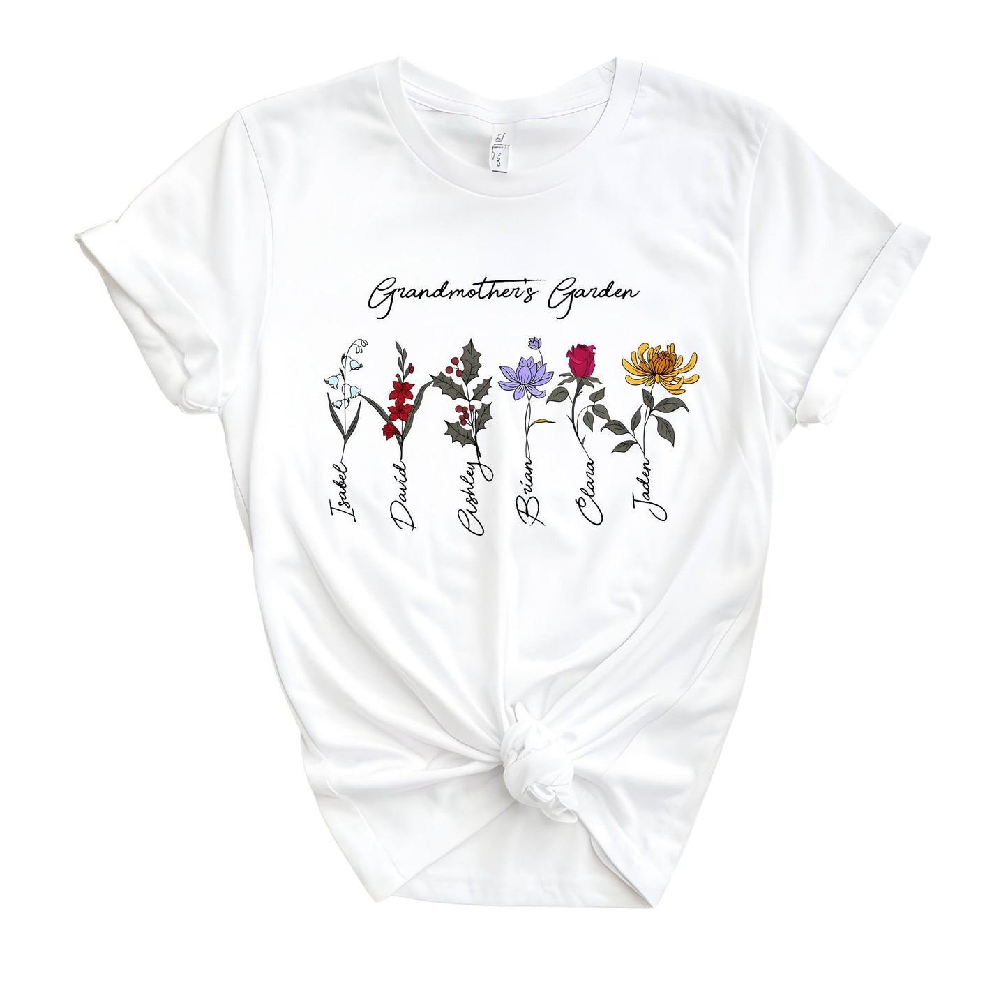 Mamas Garden Shirt, Mothers Day Gift, Custom Birthflower T-shirt, Gift for Grandma, Love Grows Here, Birthday Gift