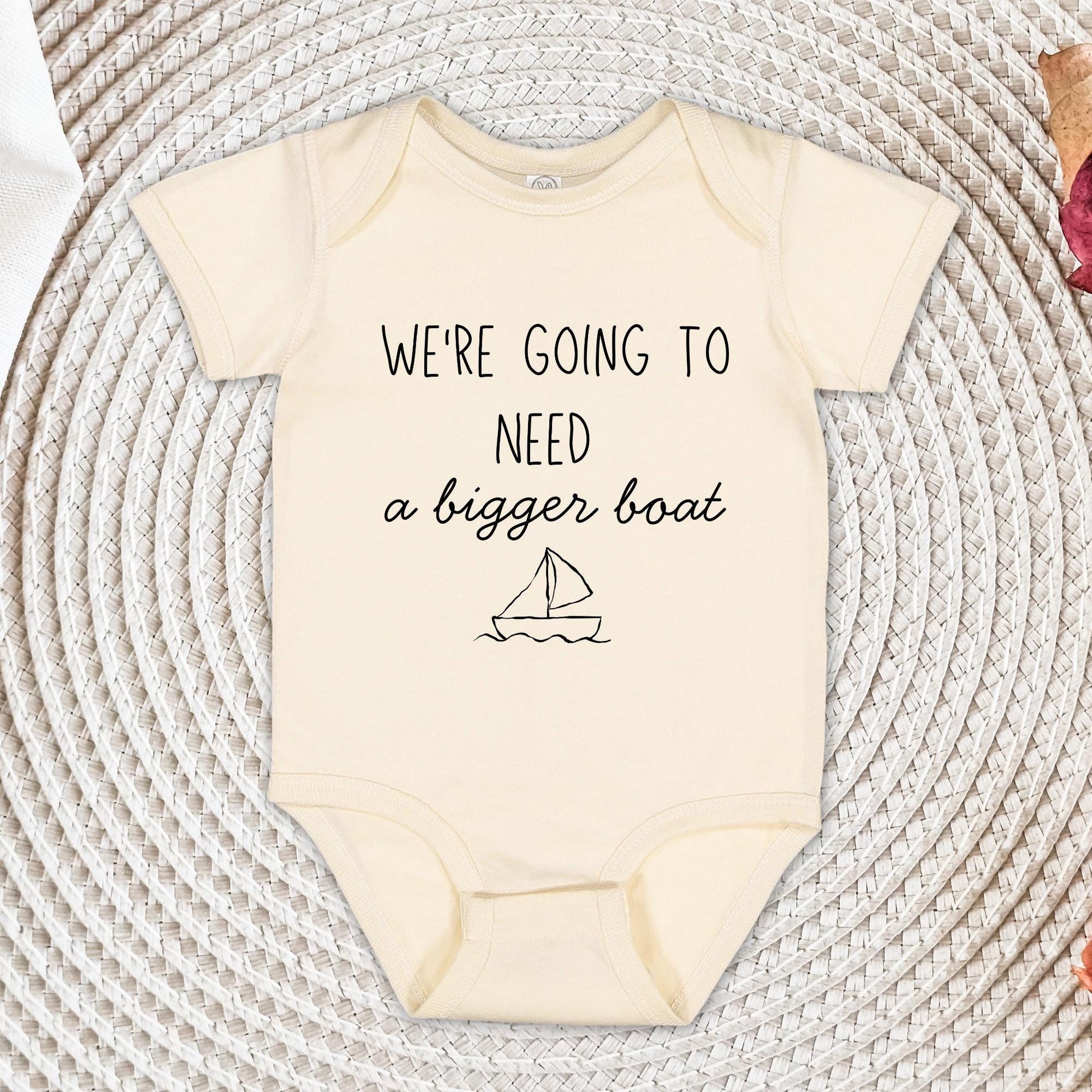 We're Going To Need A Bigger Boat Shirt and Onesie®, Baby Shower Gift, Nautical Themed Baby Shower Shirt, Baby Announcement Bodysuit