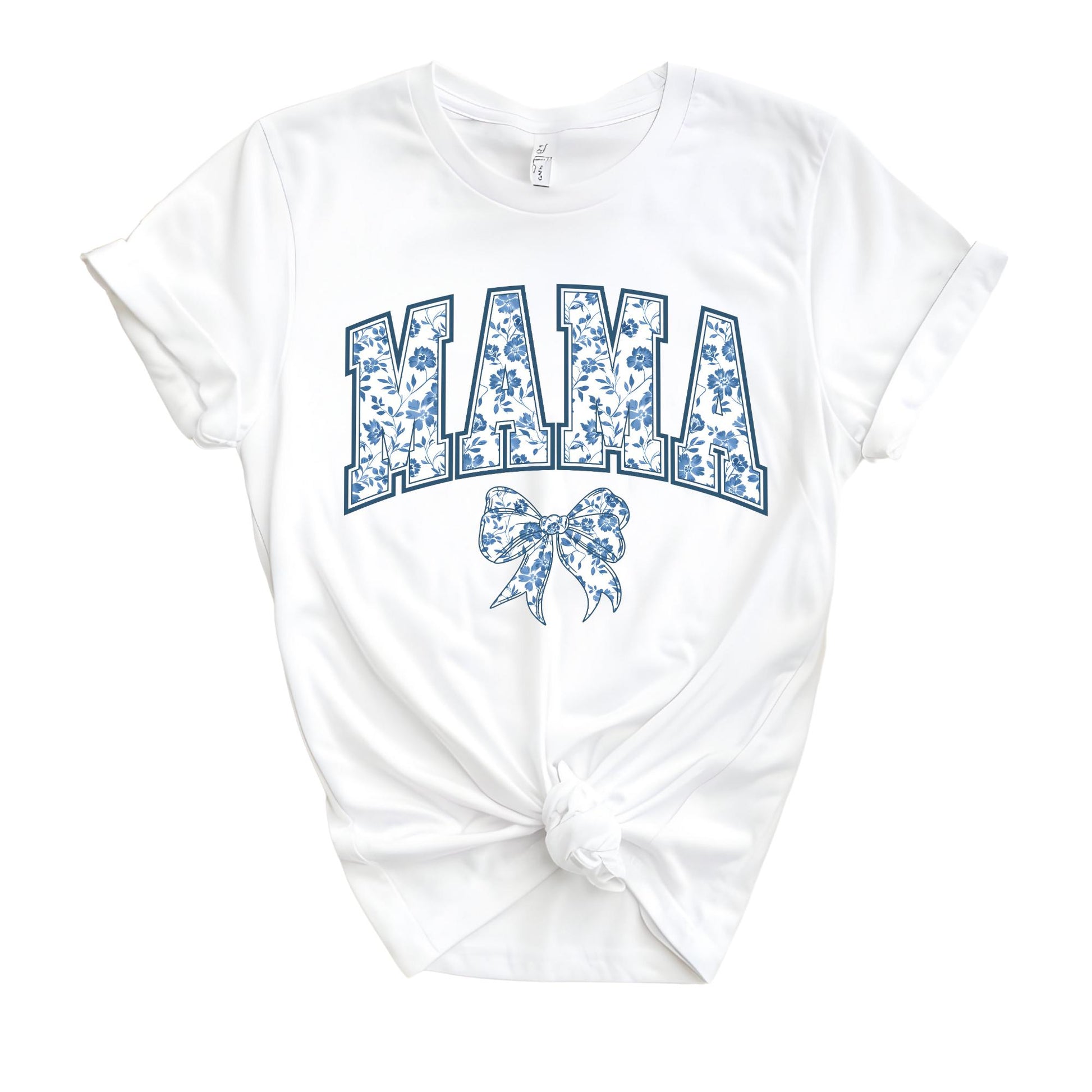 Mama Shirt: Blue Ribbon Toile Bow Chinoiserie T-Shirt