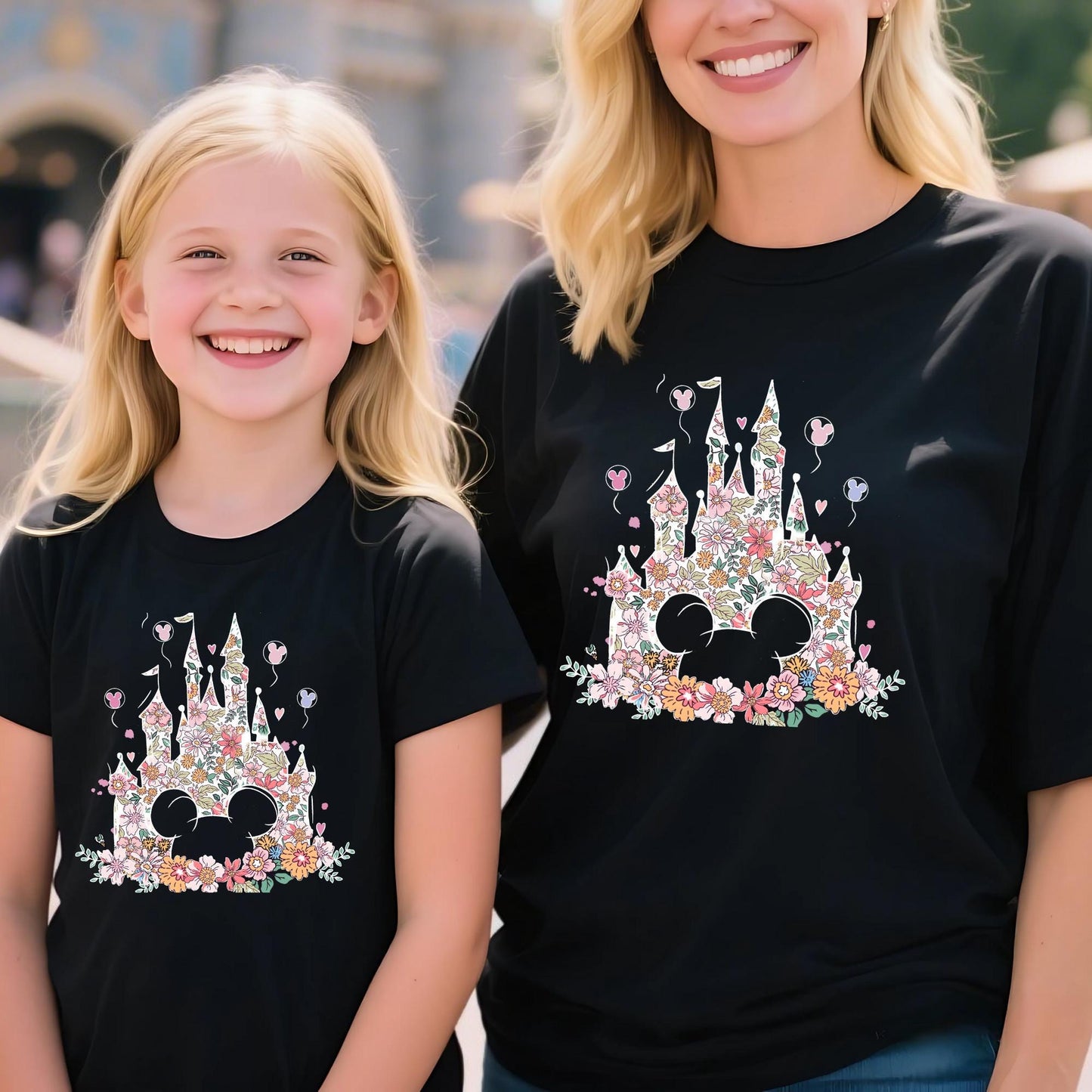 Happiest Place on Earth Shirt, Magic Kingdom T-shirt, Disney Castle Floral Tee, Magical World Shirt, Magical Kingdom, Disney World Shirt