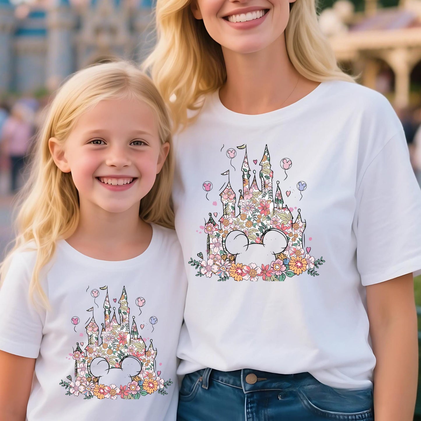 Happiest Place on Earth Shirt, Magic Kingdom T-shirt, Disney Castle Floral Tee, Magical World Shirt, Magical Kingdom, Disney World Shirt