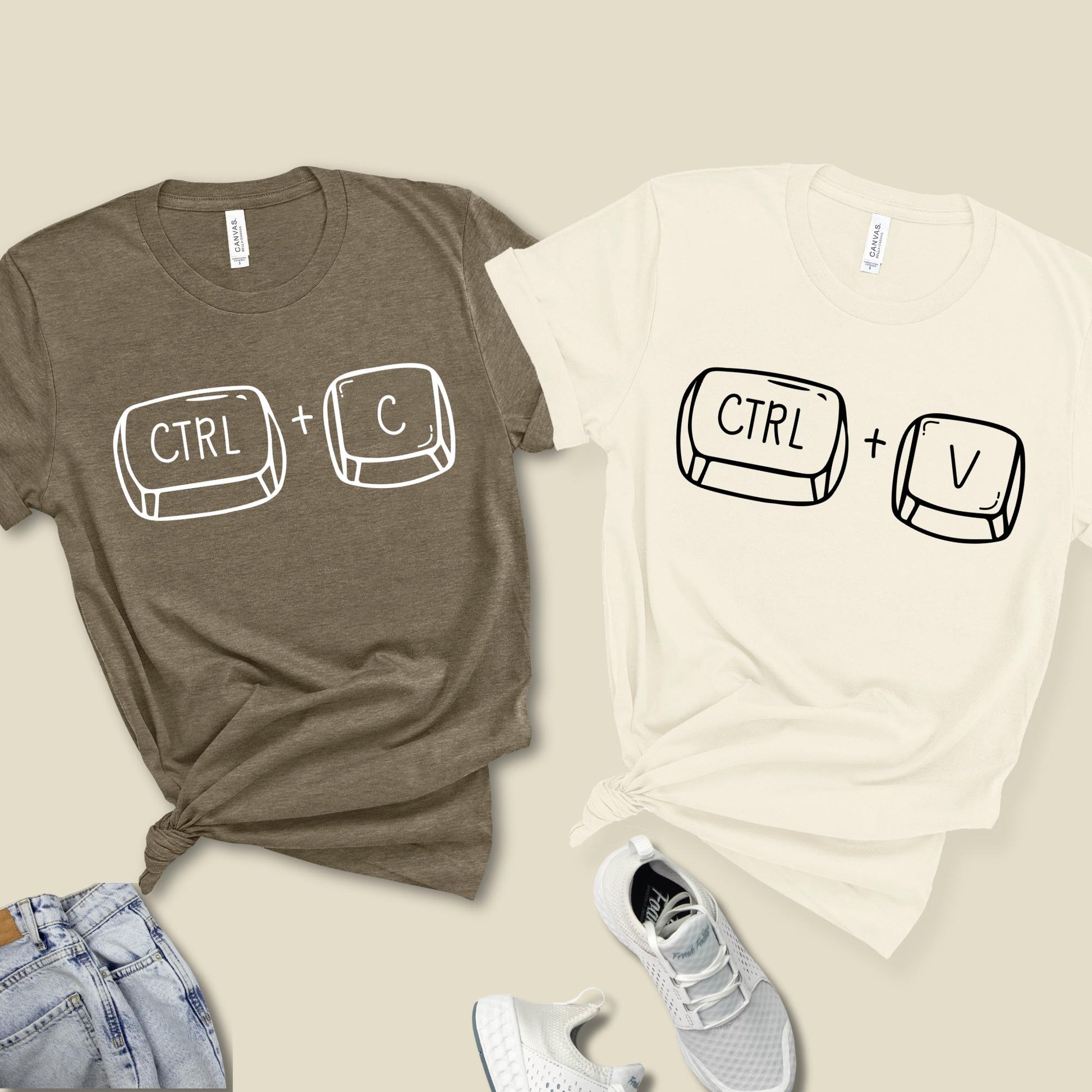Copy Paste Shirt Fathers Day Gift, Father and Baby Matching Shirts - Copy And Paste Daddy T-shirt Baby Bodysuit - New Baby Gift