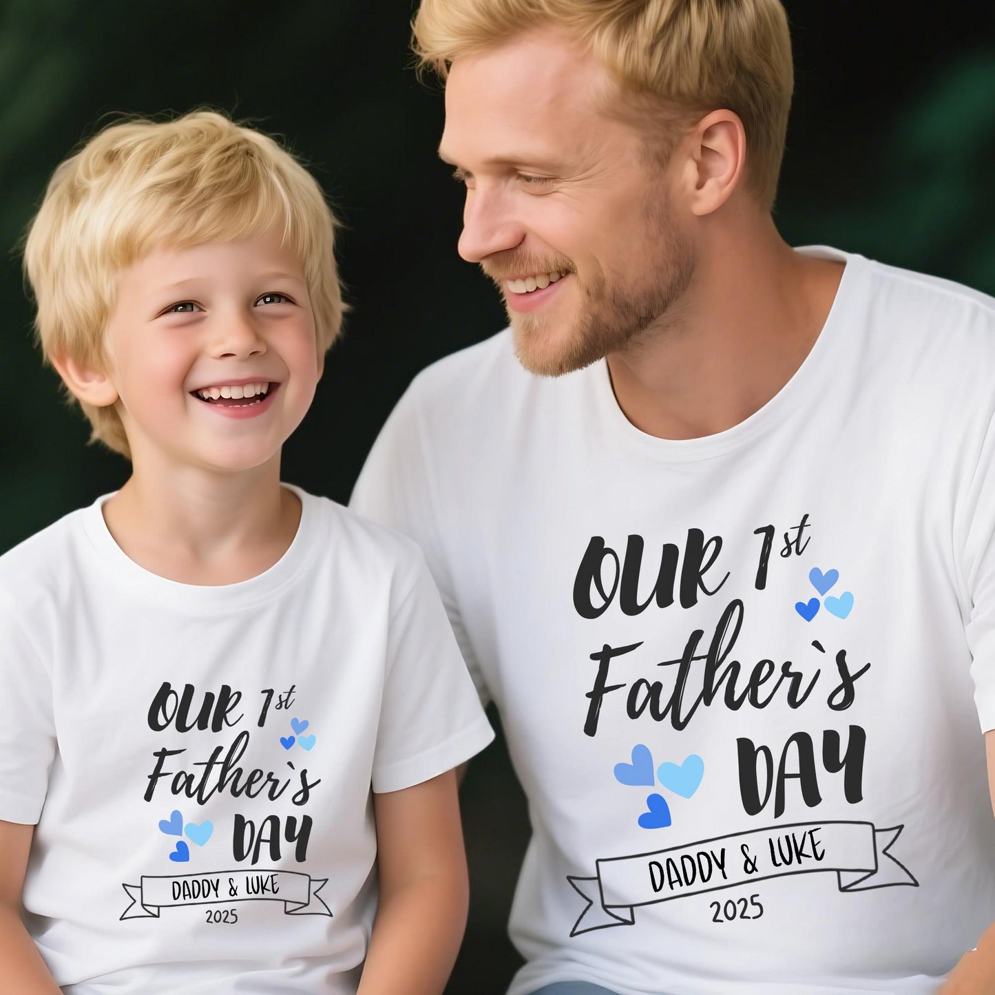 Personalized First Father's Day Matching Shirt & Bodysuit Set