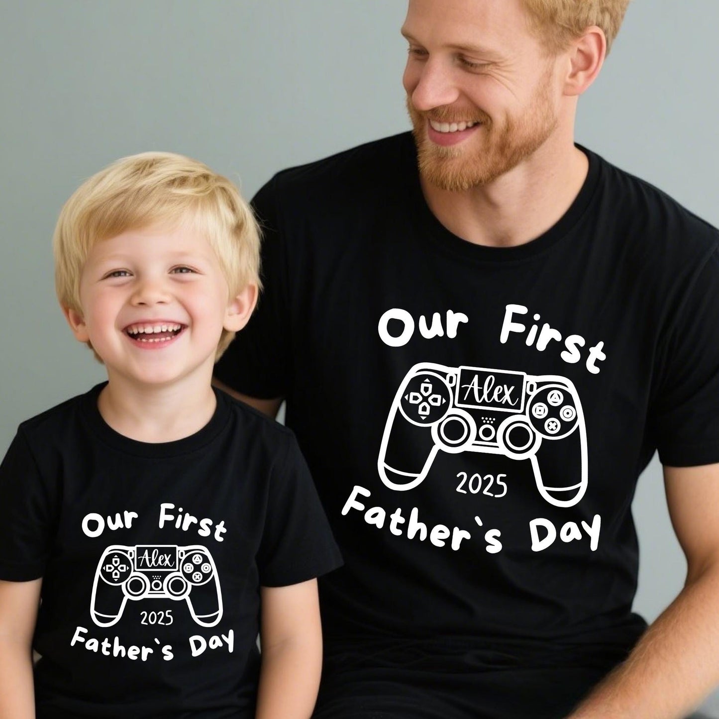 Custom Gamer Dad Shirt: Our First Father's Day Matching Tee