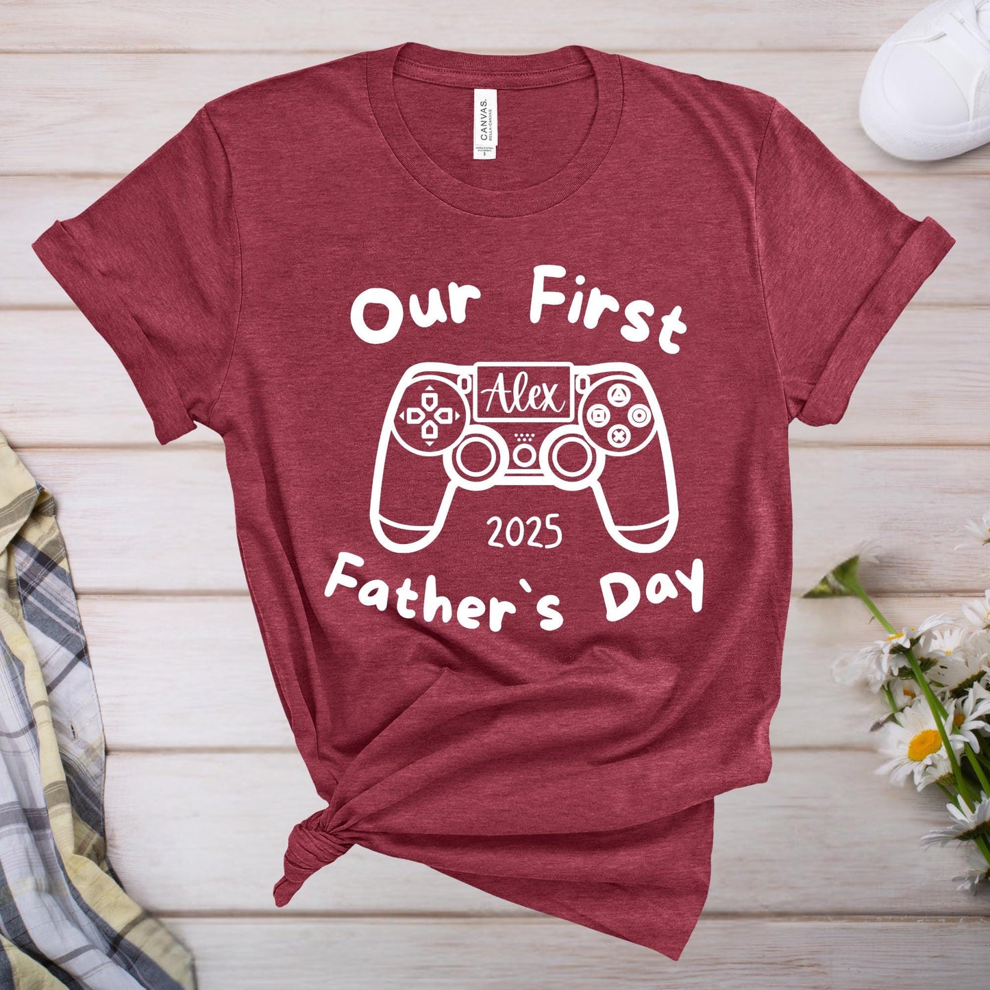 Custom Gamer Dad Shirt: Our First Father's Day Matching Tee