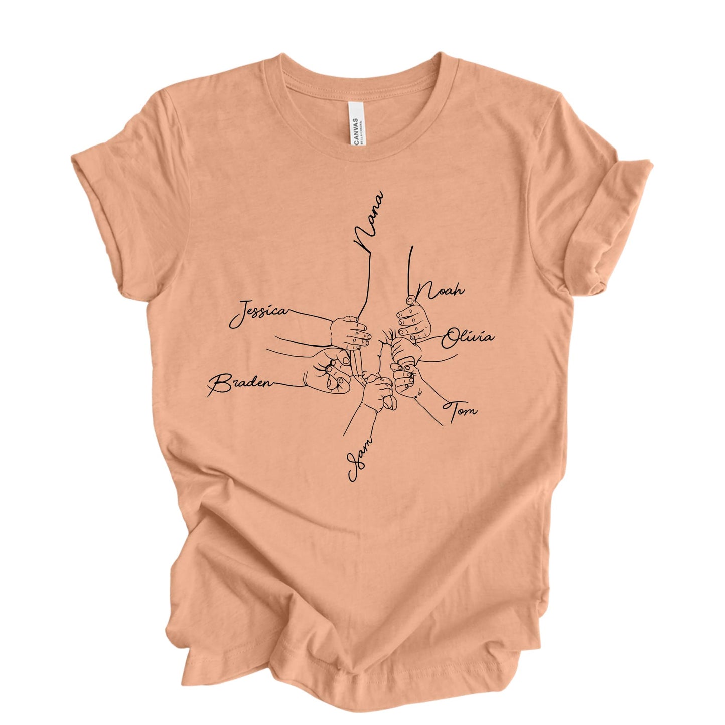 Personalized  Mom Shirt From Children, Custom Mom & Kids Hands Shirt, Family With Kids Names, Mothers Day Gift From Kids, Mom Kids Hands Tee