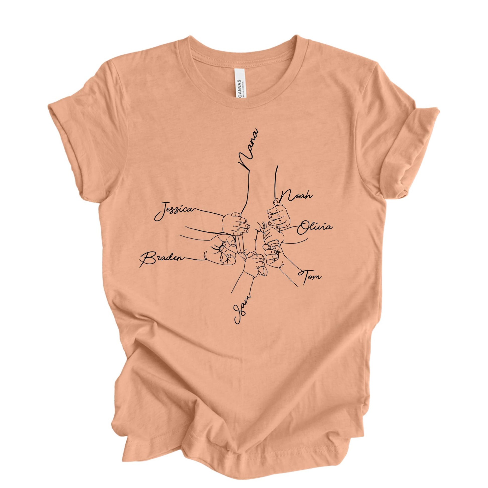 Personalized  Mom Shirt From Children, Custom Mom & Kids Hands Shirt, Family With Kids Names, Mothers Day Gift From Kids, Mom Kids Hands Tee