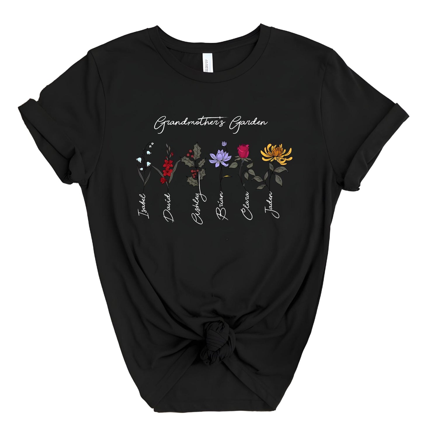 Mamas Garden Shirt, Mothers Day Gift, Custom Birthflower T-shirt, Gift for Grandma, Love Grows Here, Birthday Gift