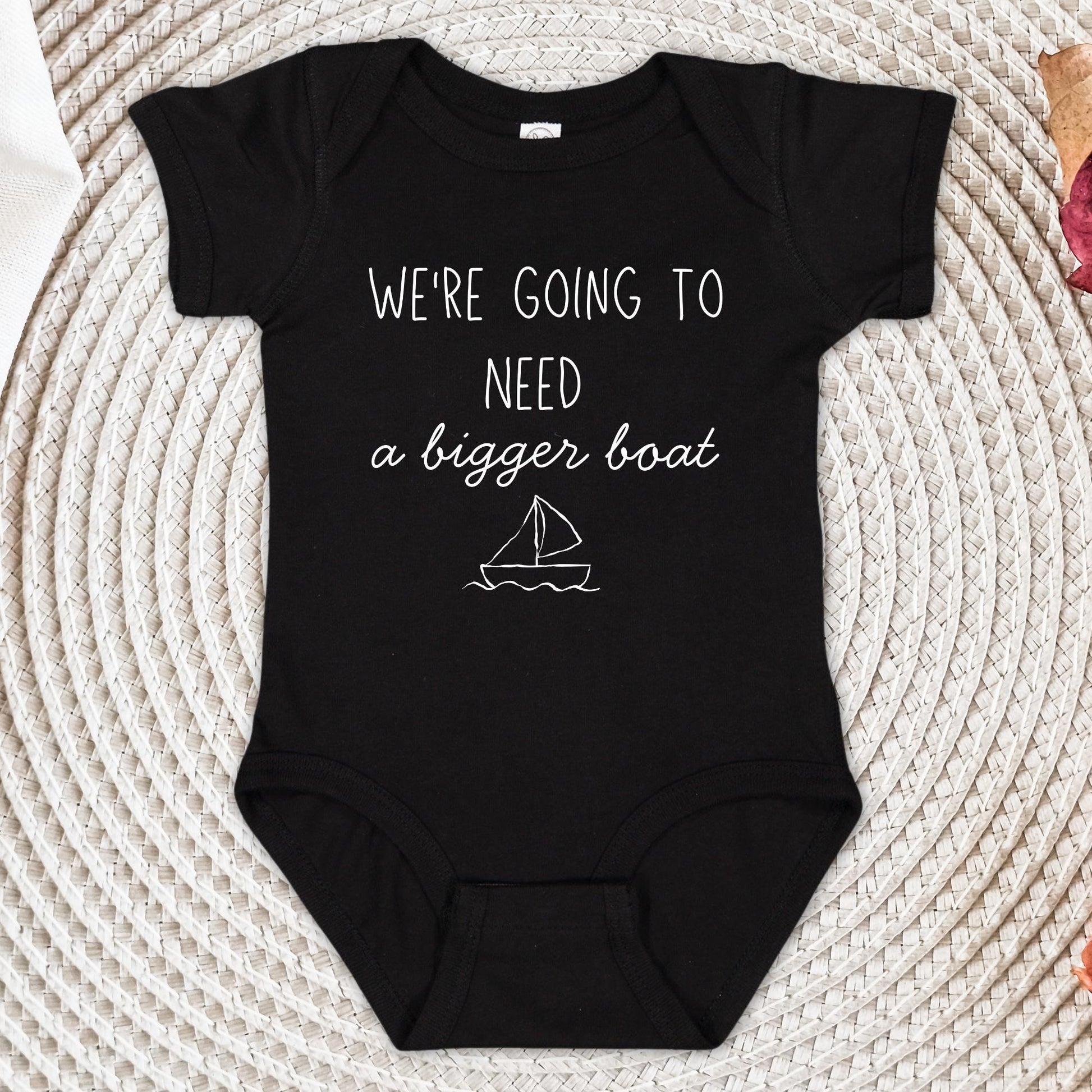 We're Going To Need A Bigger Boat Shirt and Onesie®, Baby Shower Gift, Nautical Themed Baby Shower Shirt, Baby Announcement Bodysuit