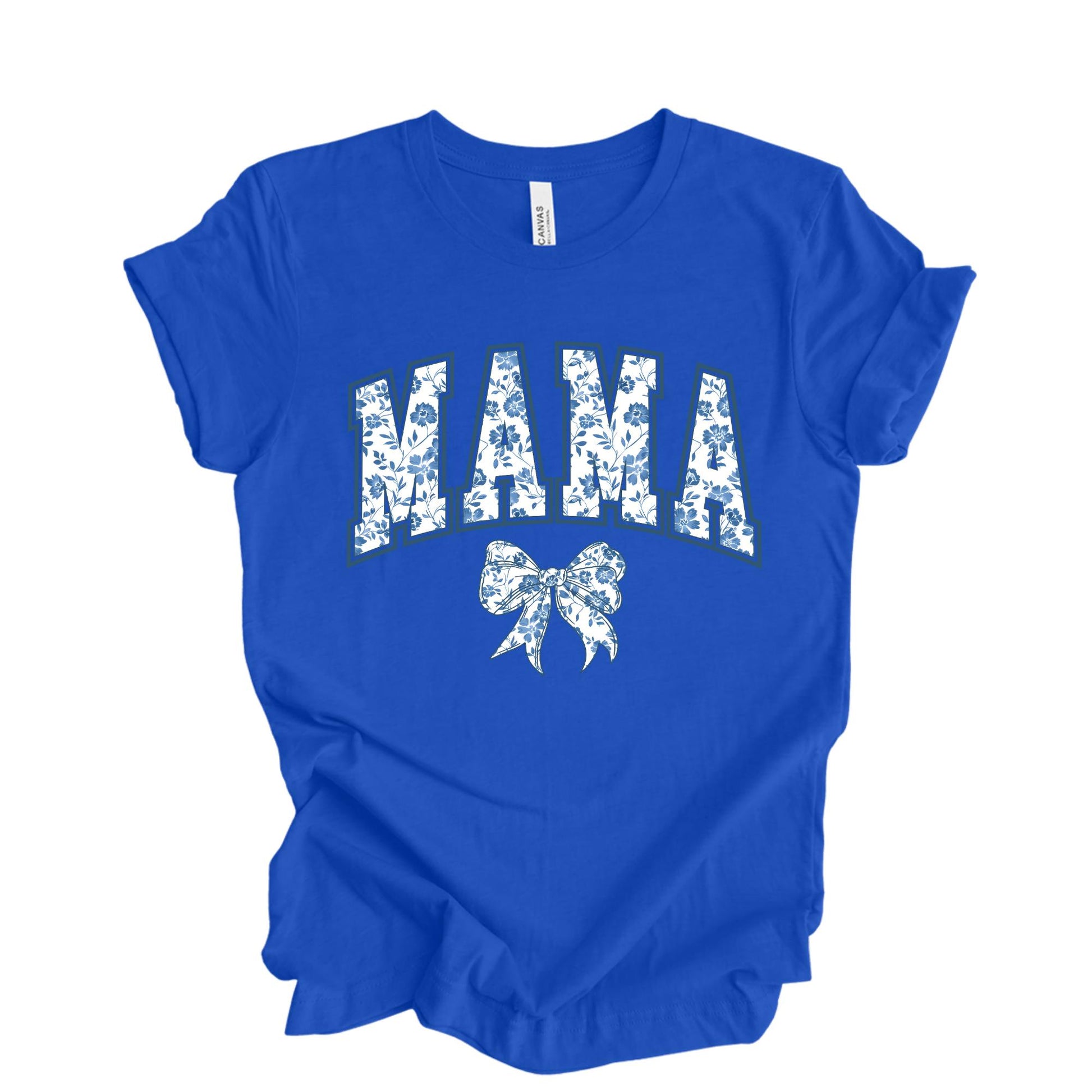 Mama Shirt: Blue Ribbon Toile Bow Chinoiserie T-Shirt