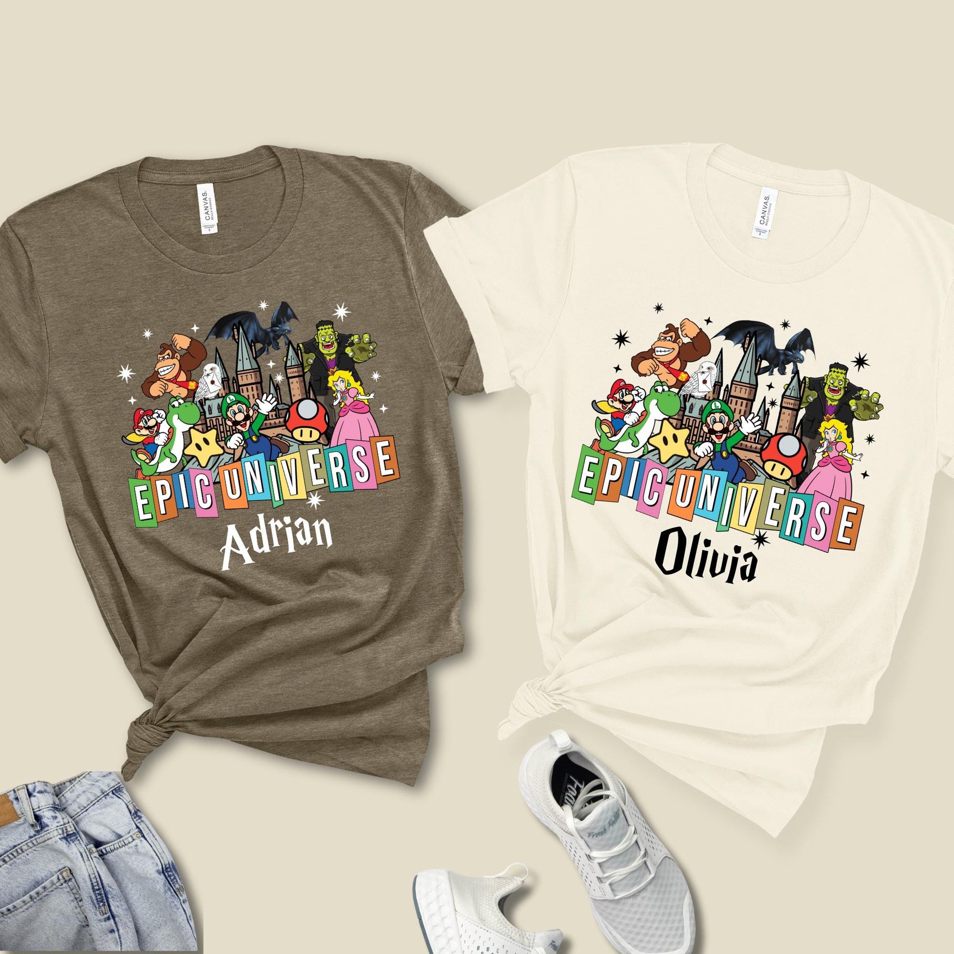 Personalized Super Mario Epic Universe Shirt, Mario Luigi Princess Peach Epic Trip 2025, Epic Universe Family Matching, Custom Epic Shirt