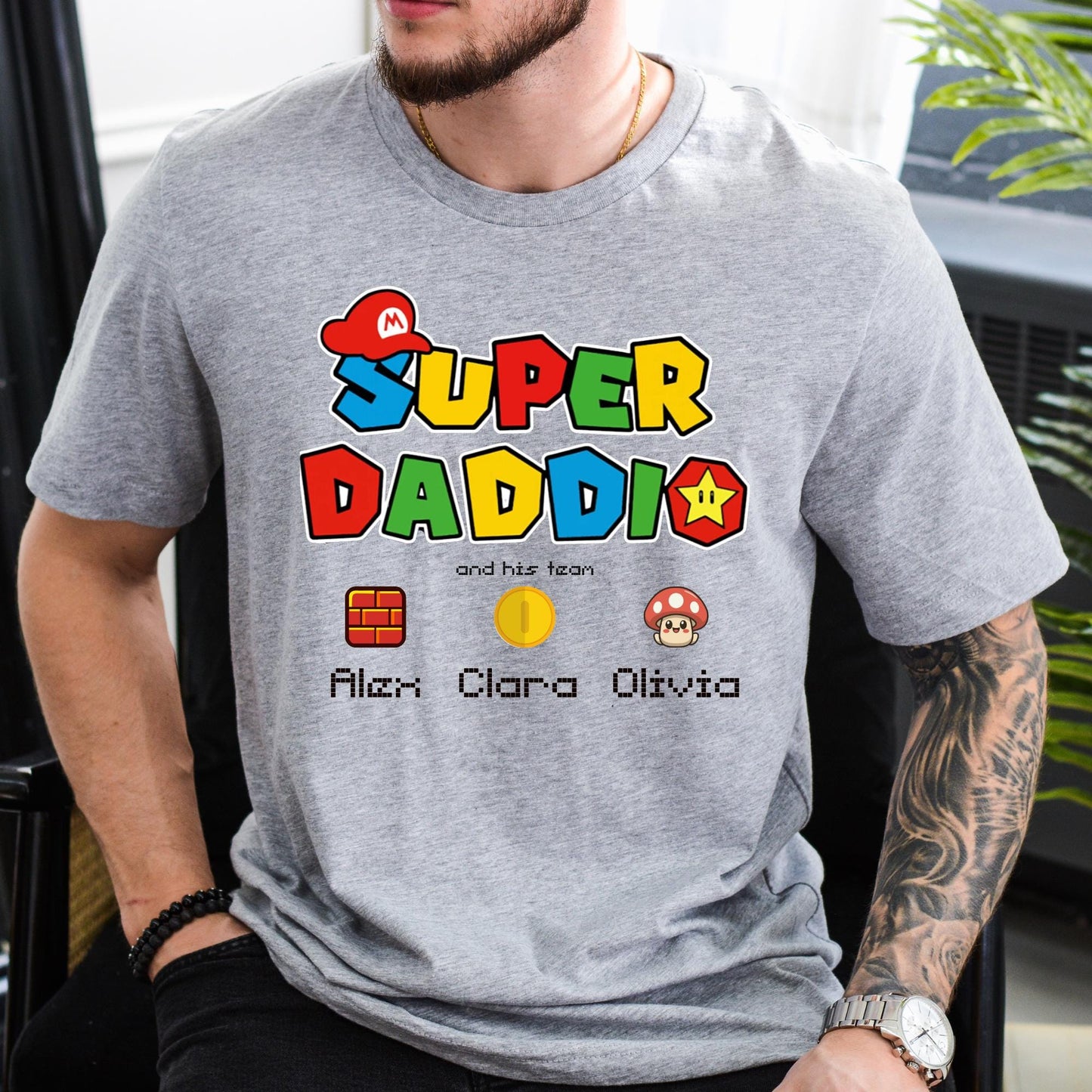 Super Daddio Shirt, Matching T-shirt, Father's Day Shirt, Super Dad Shirt, Gamer Daddy Shirt, Father Gift Tee, Fathers Day Gift Funny Shirt