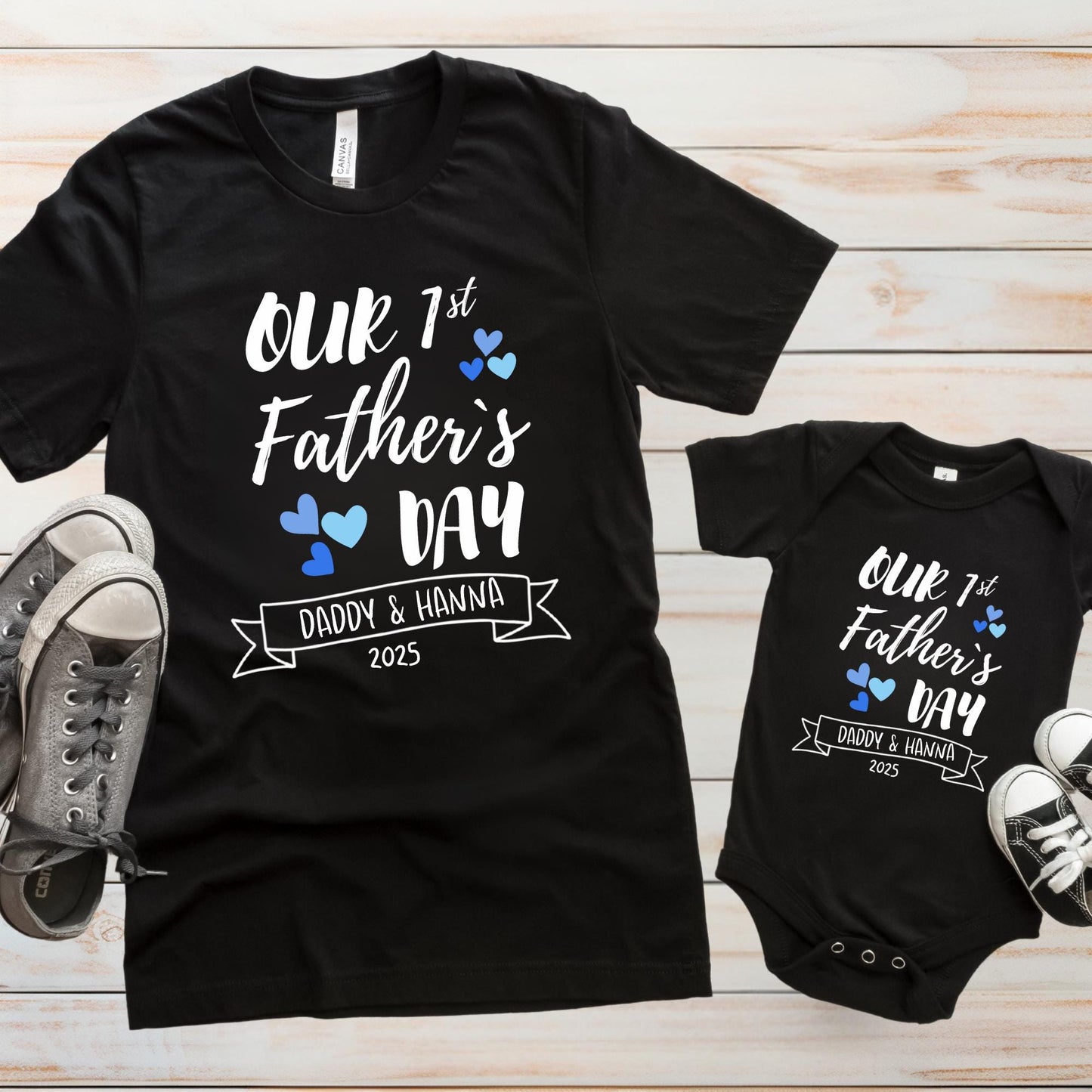 Personalized First Father's Day Matching Shirt & Bodysuit Set