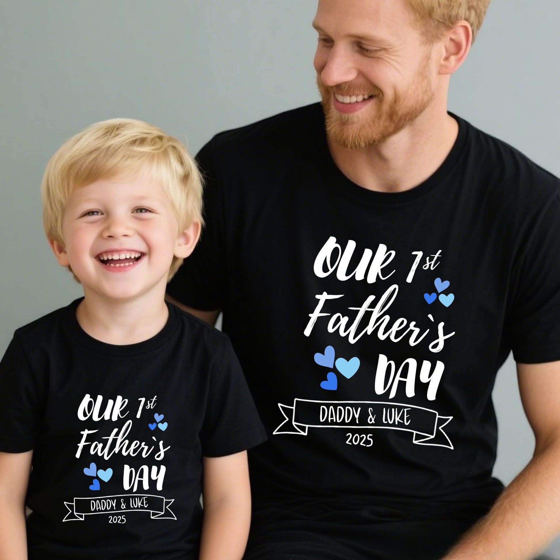 Personalized First Father's Day Matching Shirt & Bodysuit Set