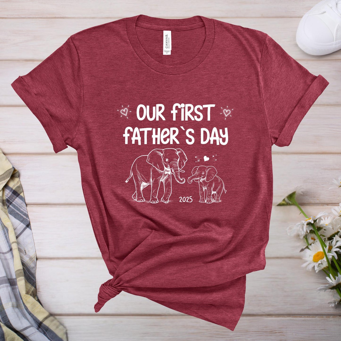 First Father's Day Shirt: Dad & Baby Elephant Matching Bodysuit