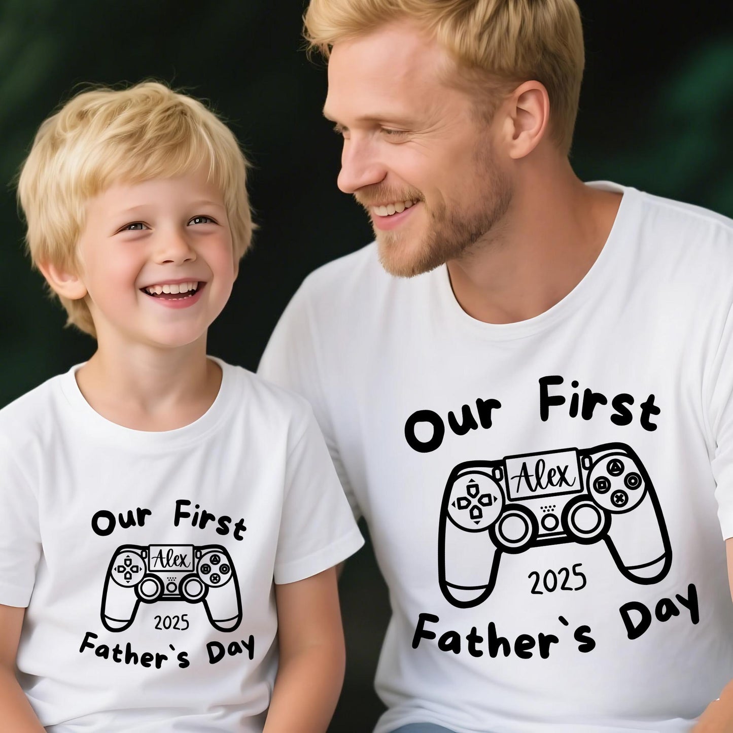 Custom Gamer Dad Shirt: Our First Father's Day Matching Tee