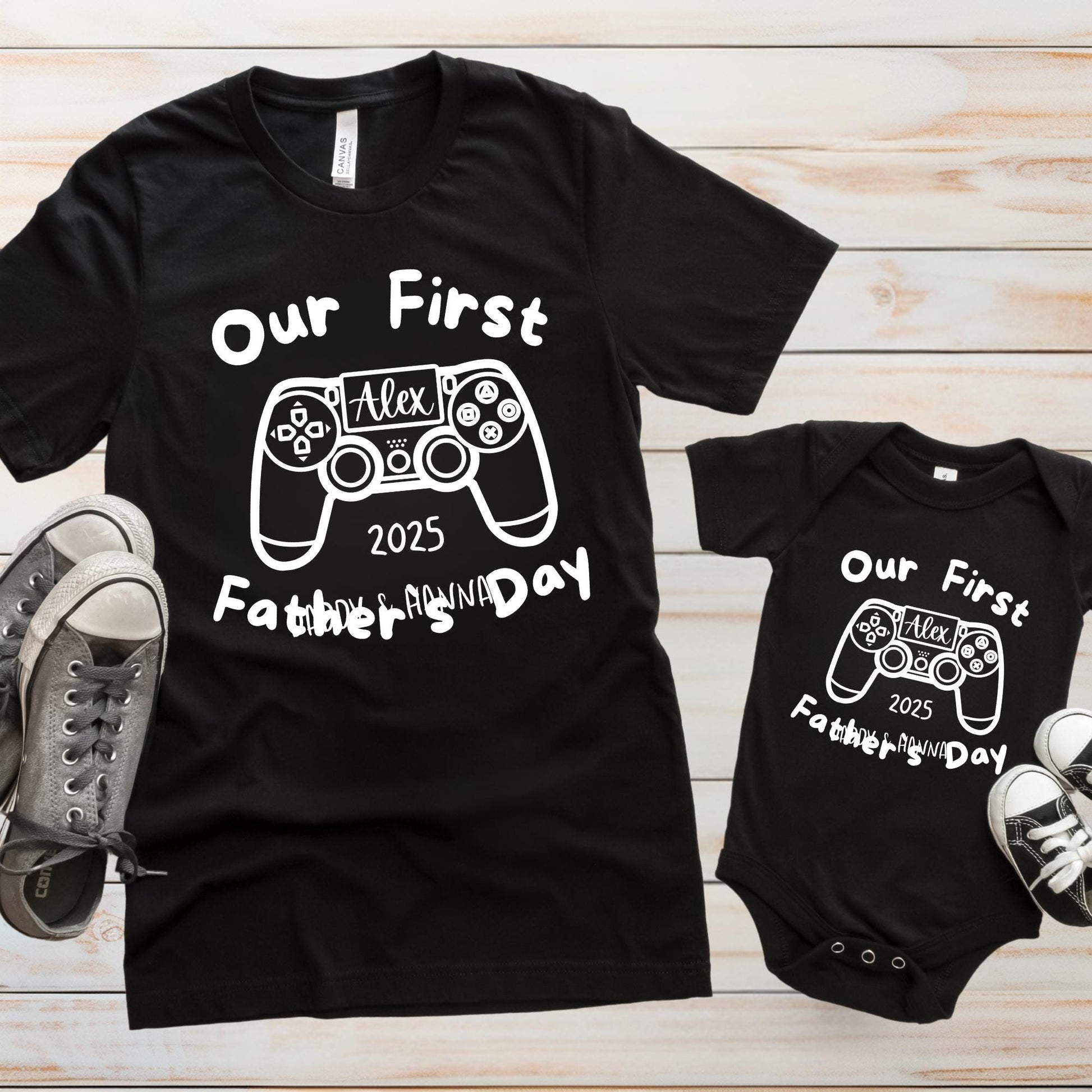 Custom Gamer Dad Shirt: Our First Father's Day Matching Tee