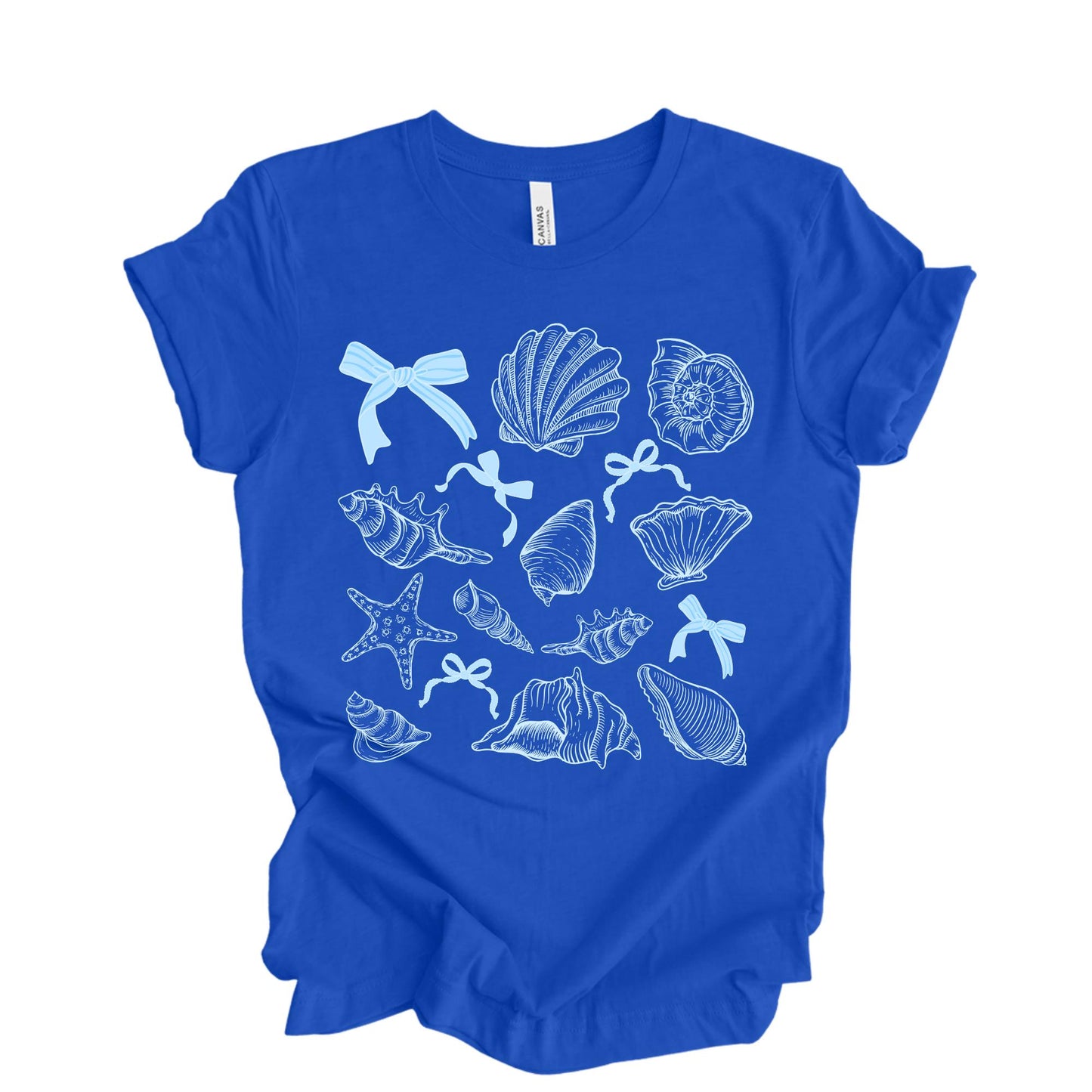 Retro Sea Shell T-Shirt: Coquette Bow Beach Tee