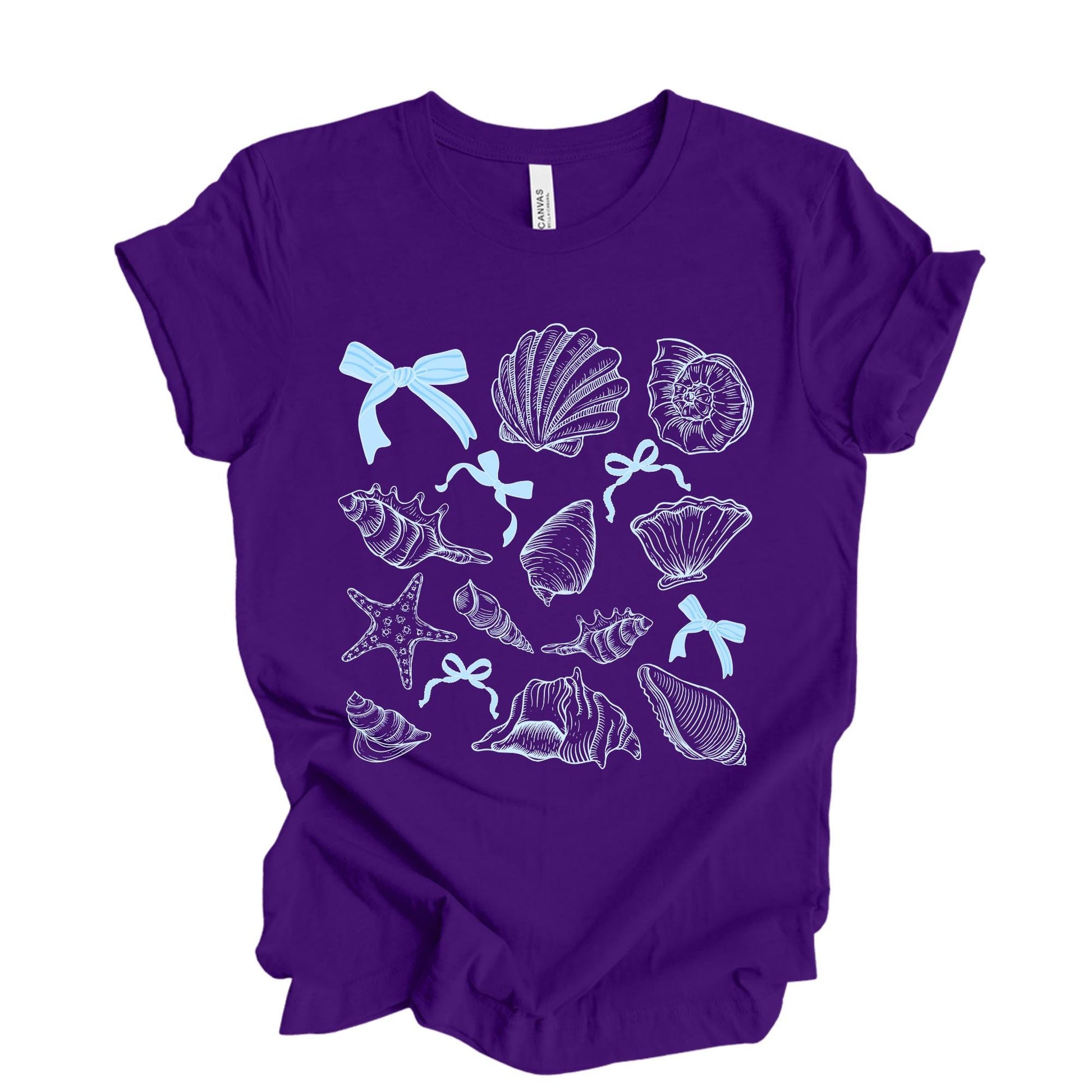 Retro Sea Shell T-Shirt: Coquette Bow Beach Tee